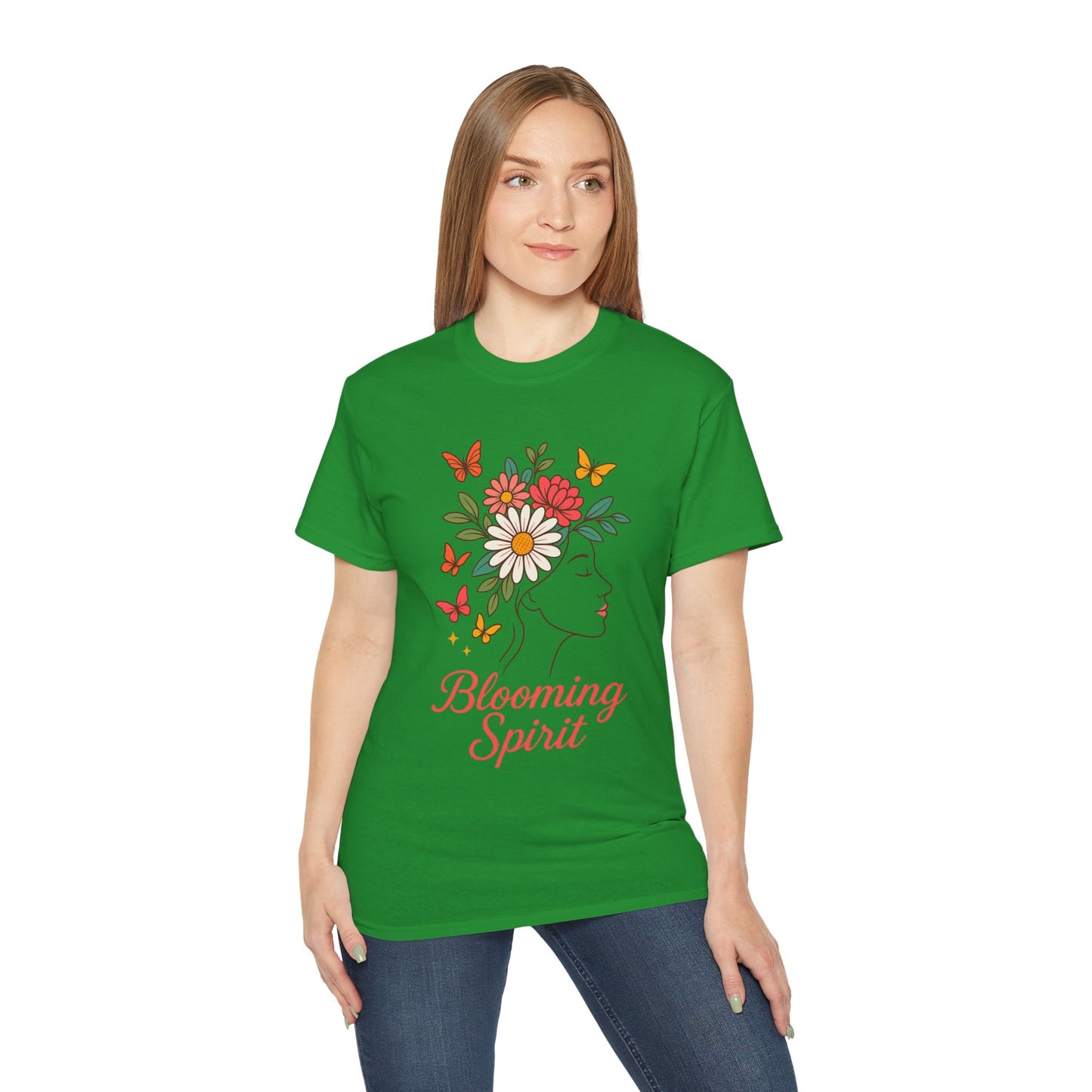 Blooming Spirit – Florales Damen T-Shirt mit zarter Linienkunst