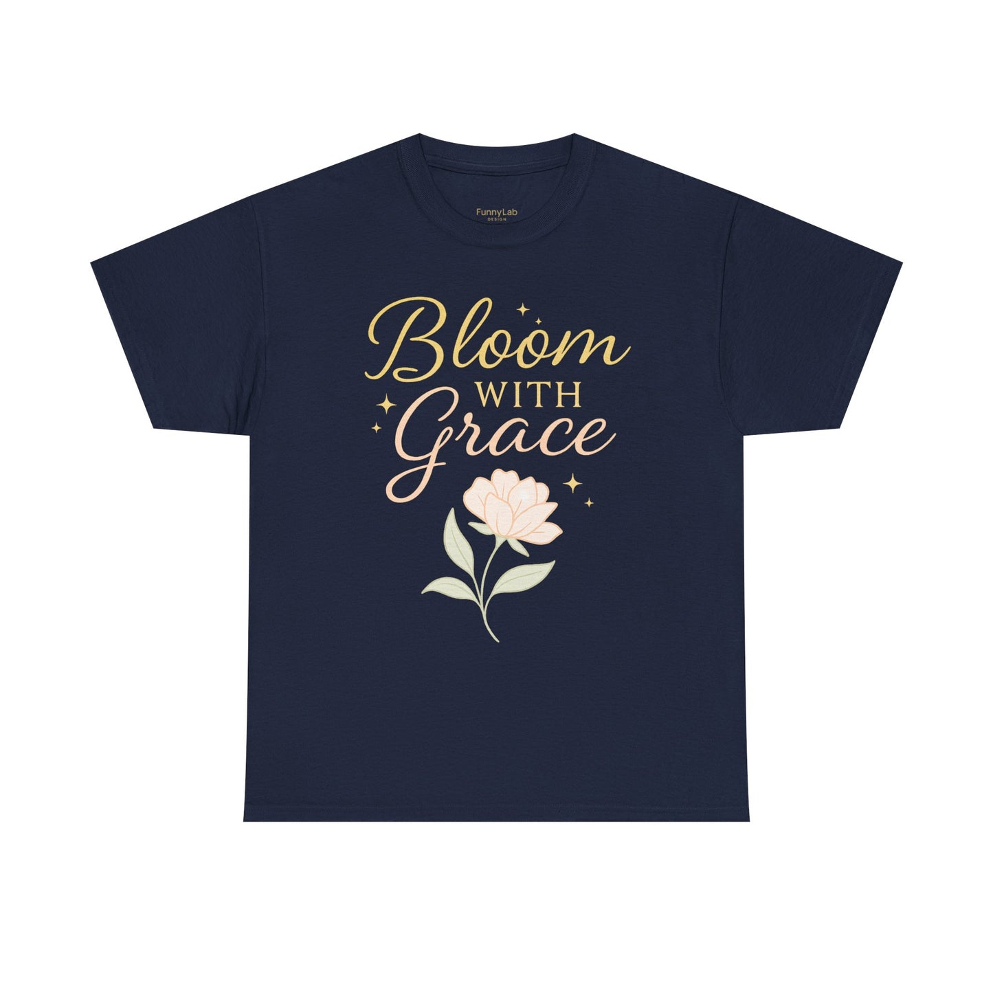 Bloom with Grace Unisex Heavy Cotton Tee - Inspirational Floral Shirt