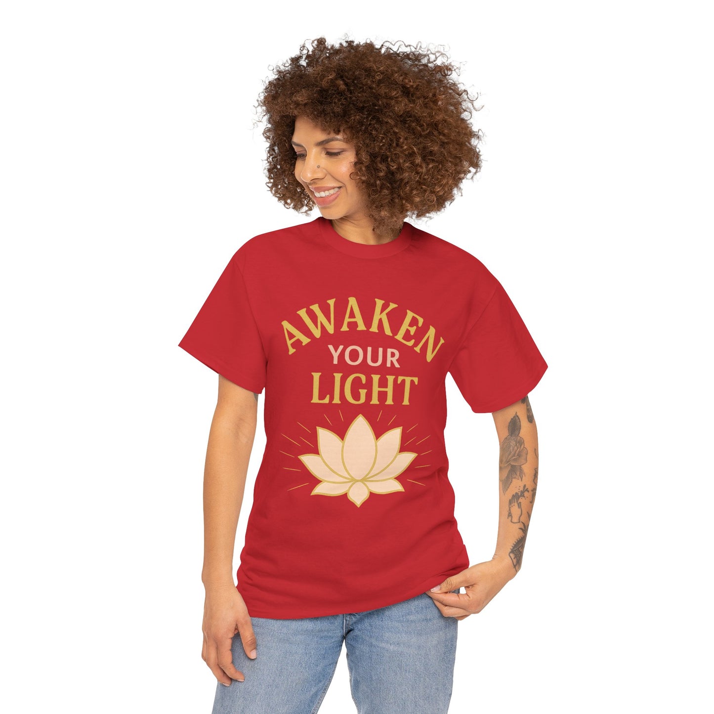 Awaken Your Light Unisex Tee - Inspirational Cotton Shirt for Mindfulness and Yoga