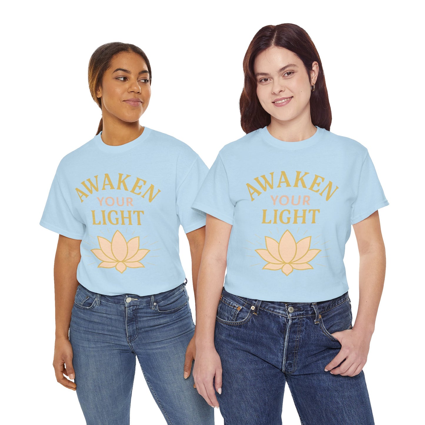 Awaken Your Light Unisex Tee - Inspirational Cotton Shirt for Mindfulness and Yoga