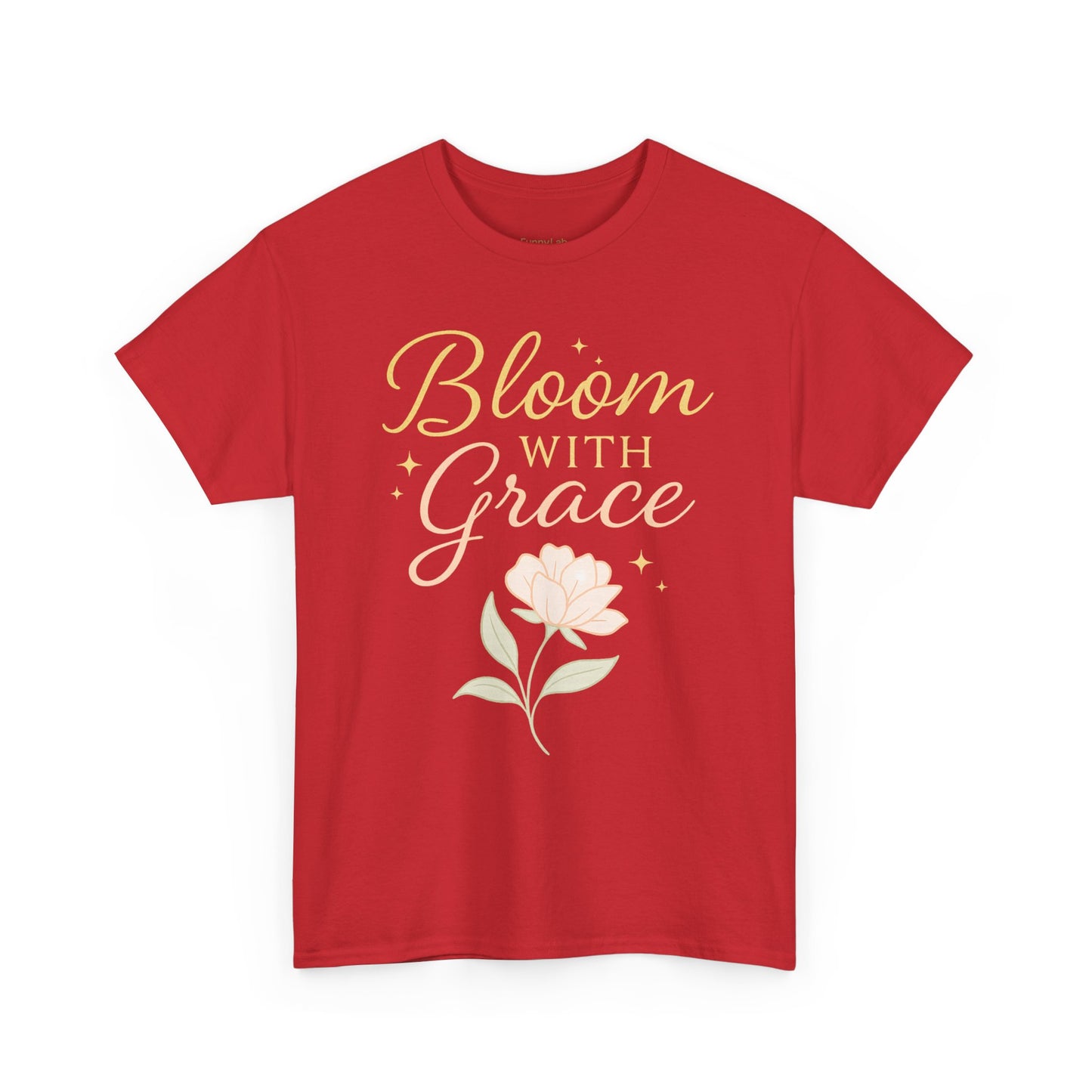 Bloom with Grace Unisex Heavy Cotton Tee - Inspirational Floral Shirt