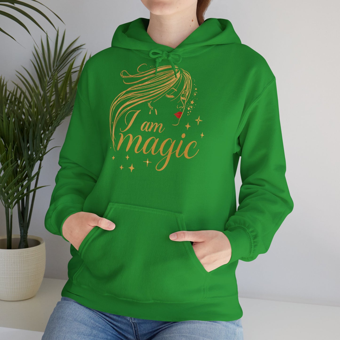 „I Am Magic“ Hoodie – Femininer Premium Kapuzenpullover mit goldener Illustration