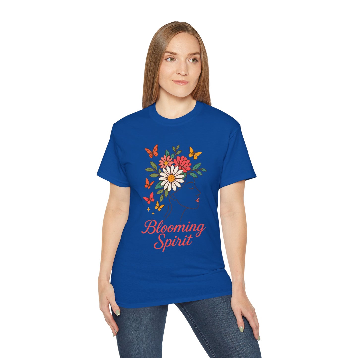 Blooming Spirit – Florales Damen T-Shirt mit zarter Linienkunst