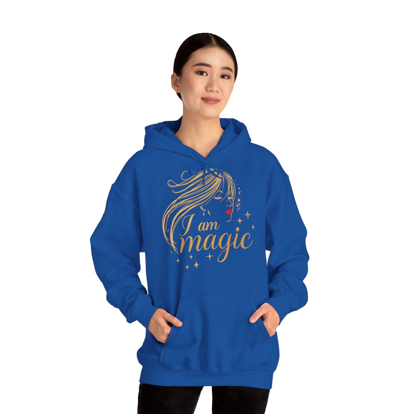 „I Am Magic“ Hoodie – Femininer Premium Kapuzenpullover mit goldener Illustration