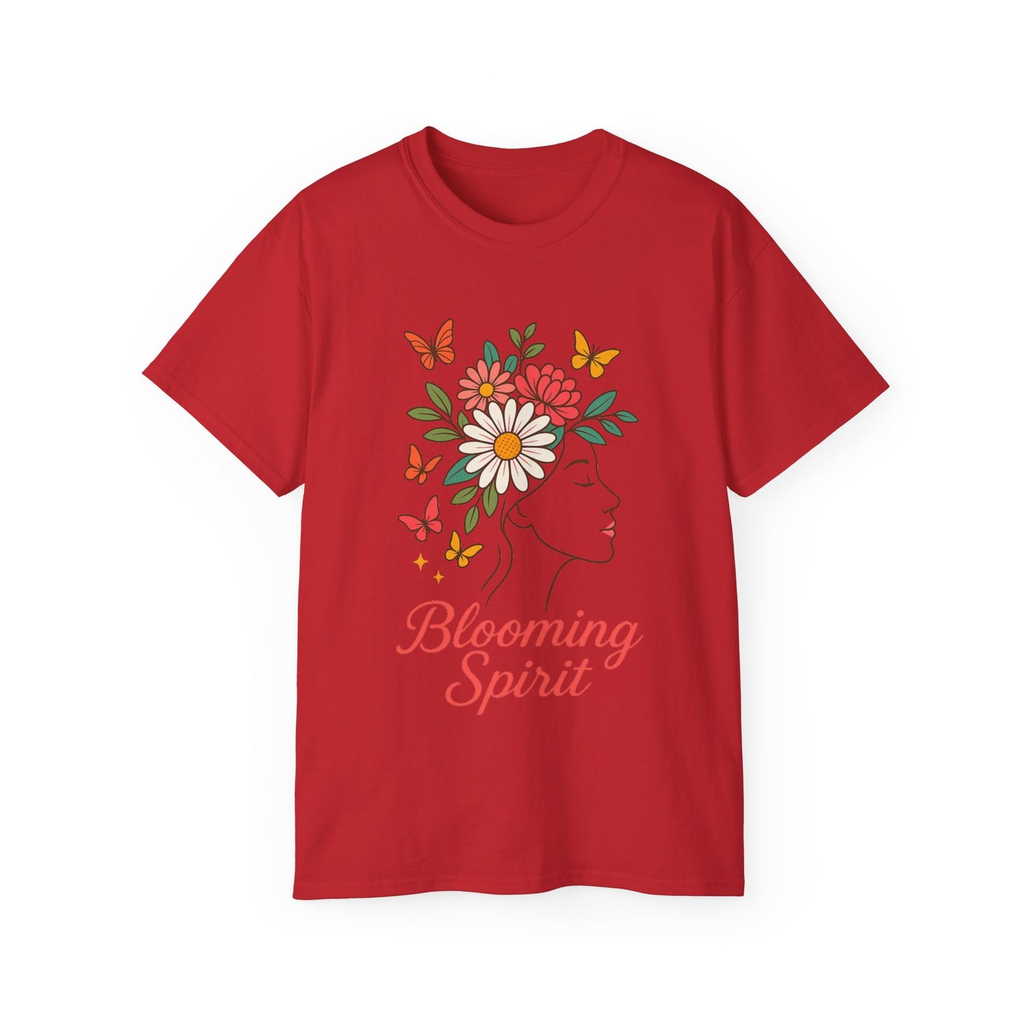 Blooming Spirit – Florales Damen T-Shirt mit zarter Linienkunst