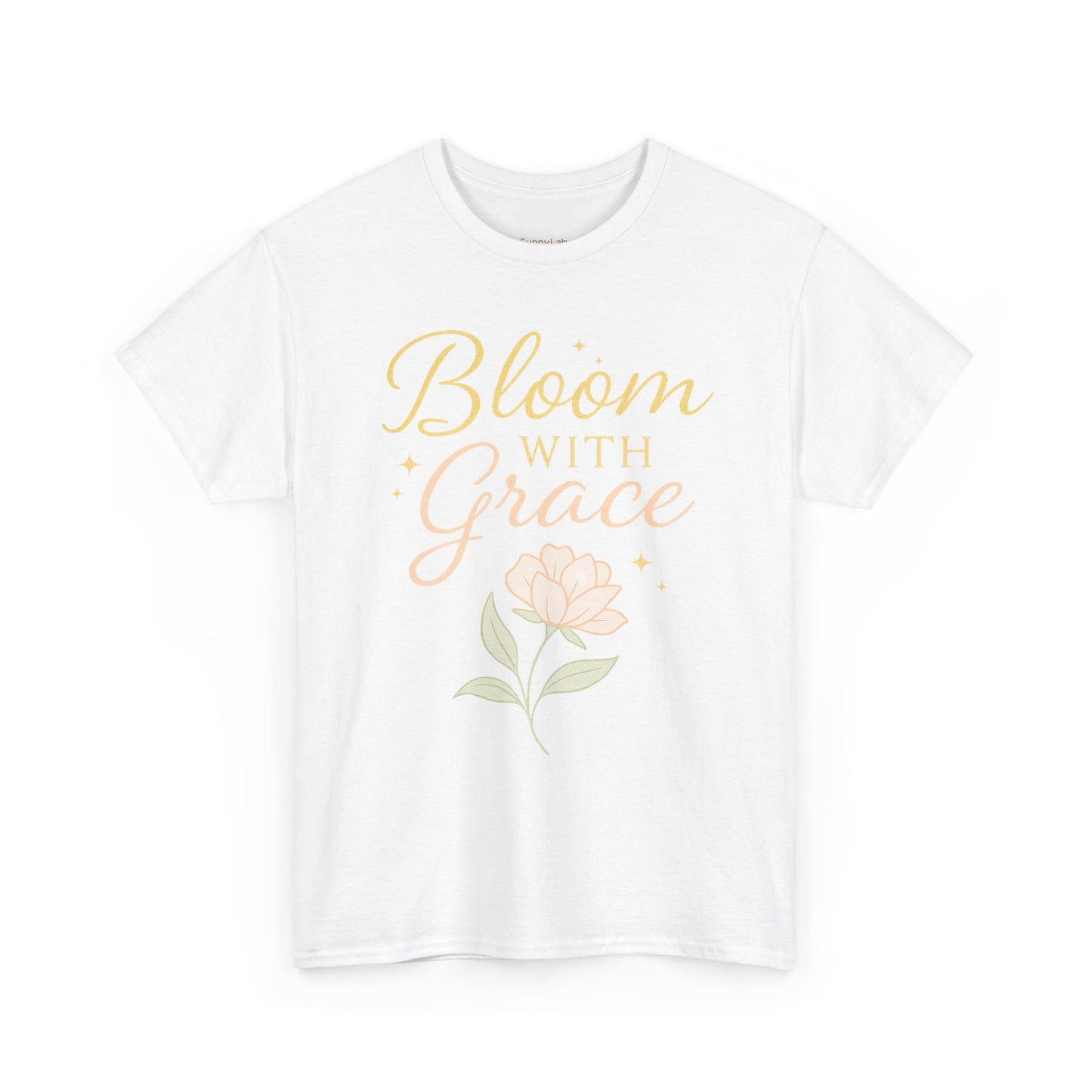 Bloom with Grace Unisex Heavy Cotton Tee - Inspirational Floral Shirt