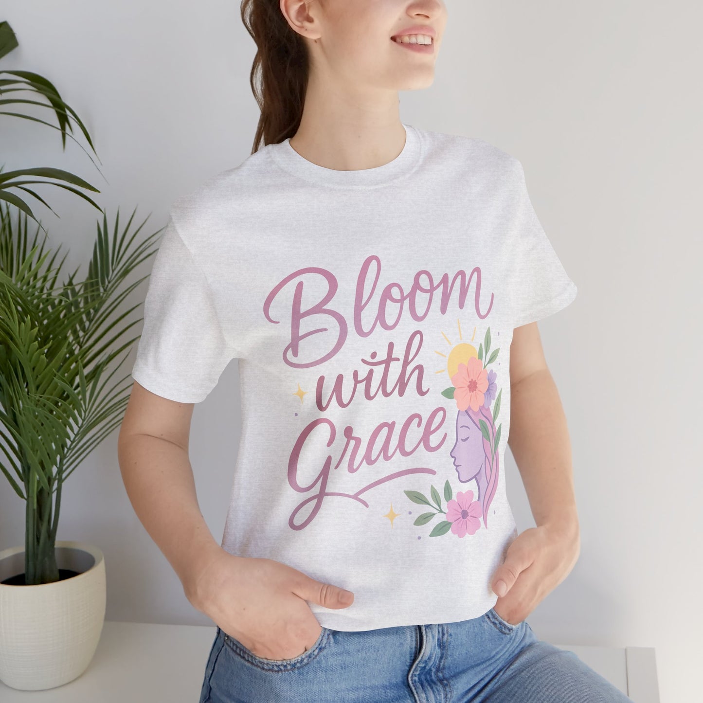 Bloom with Grace –  Unisex Jersey Short Sleeve Tee