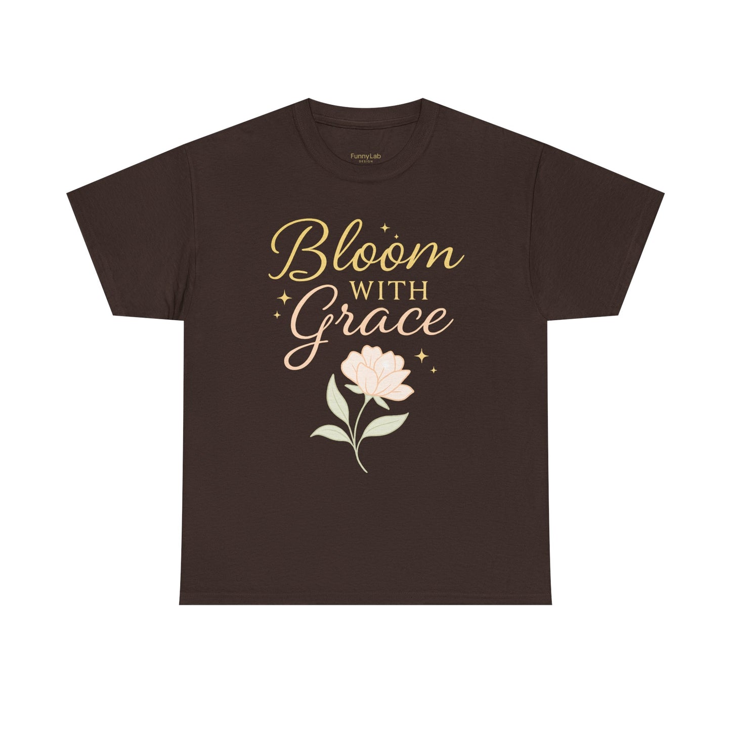 Bloom with Grace Unisex Heavy Cotton Tee - Inspirational Floral Shirt