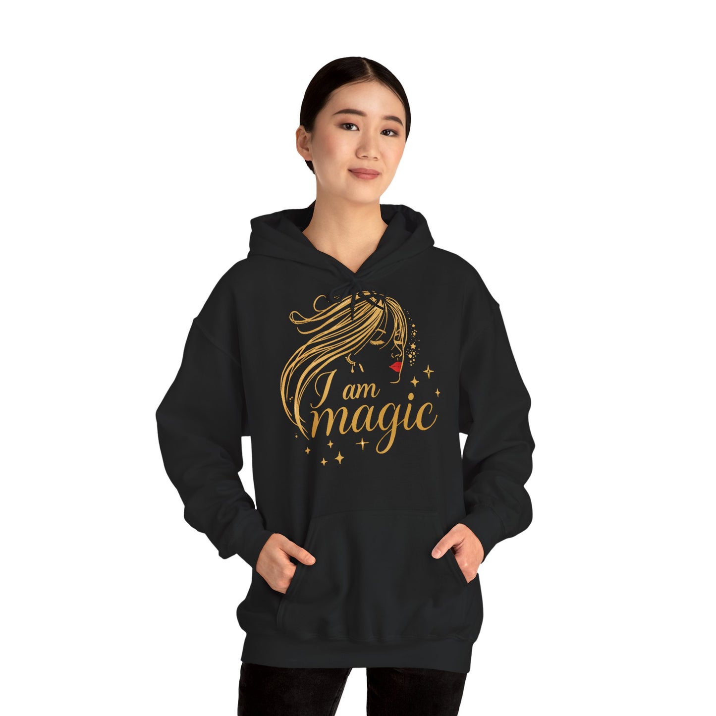 „I Am Magic“ Hoodie – Femininer Premium Kapuzenpullover mit goldener Illustration