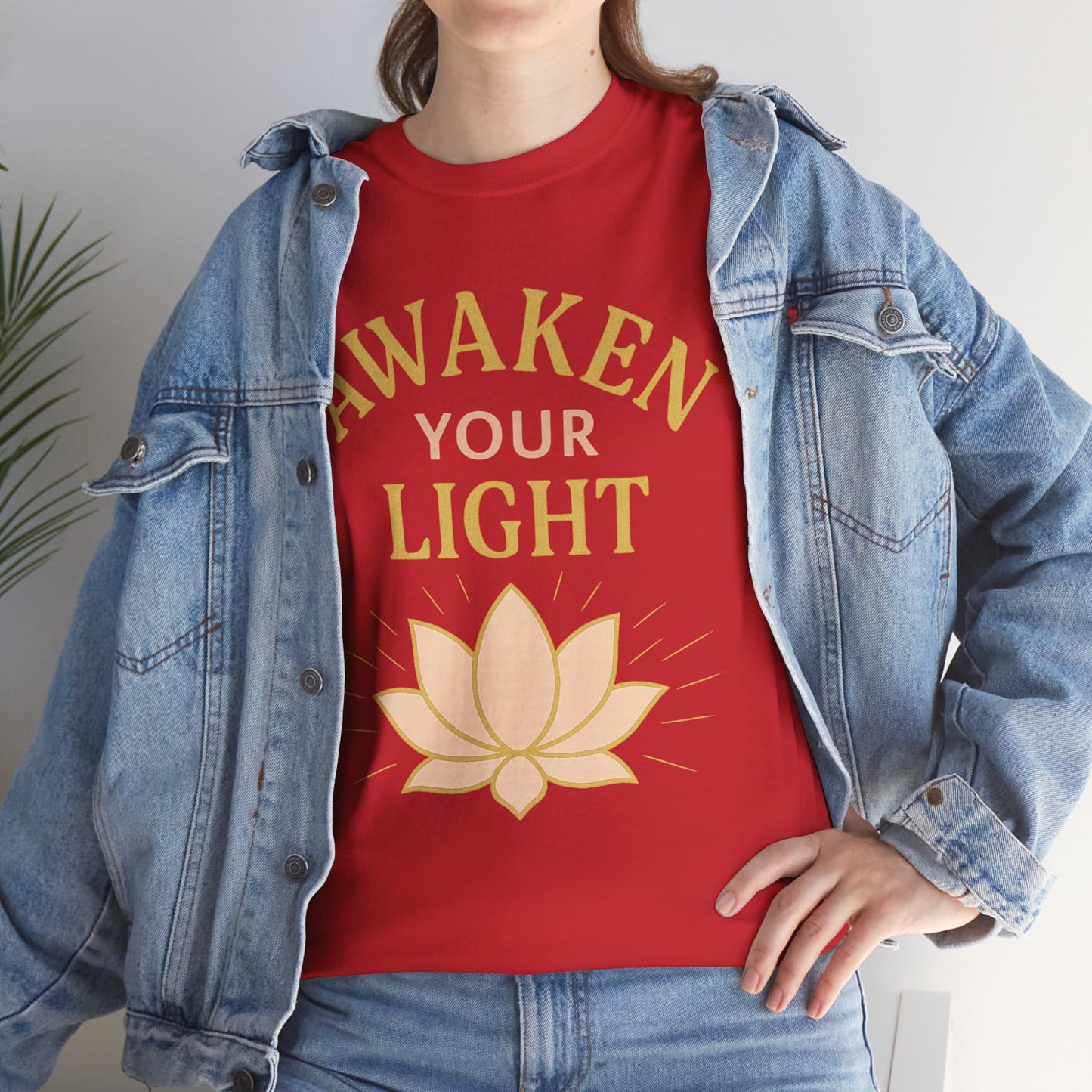 Awaken Your Light Unisex Tee - Inspirational Cotton Shirt for Mindfulness and Yoga