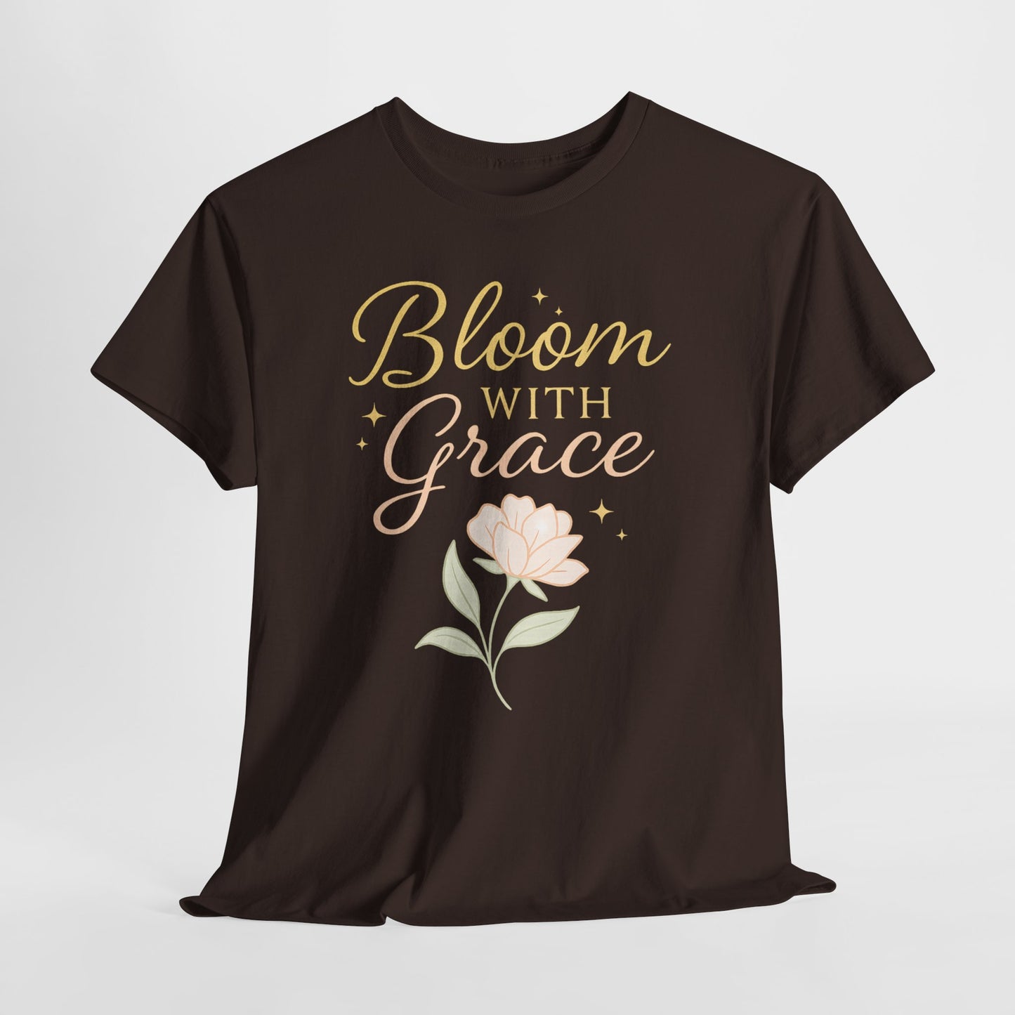 Bloom with Grace Unisex Heavy Cotton Tee - Inspirational Floral Shirt