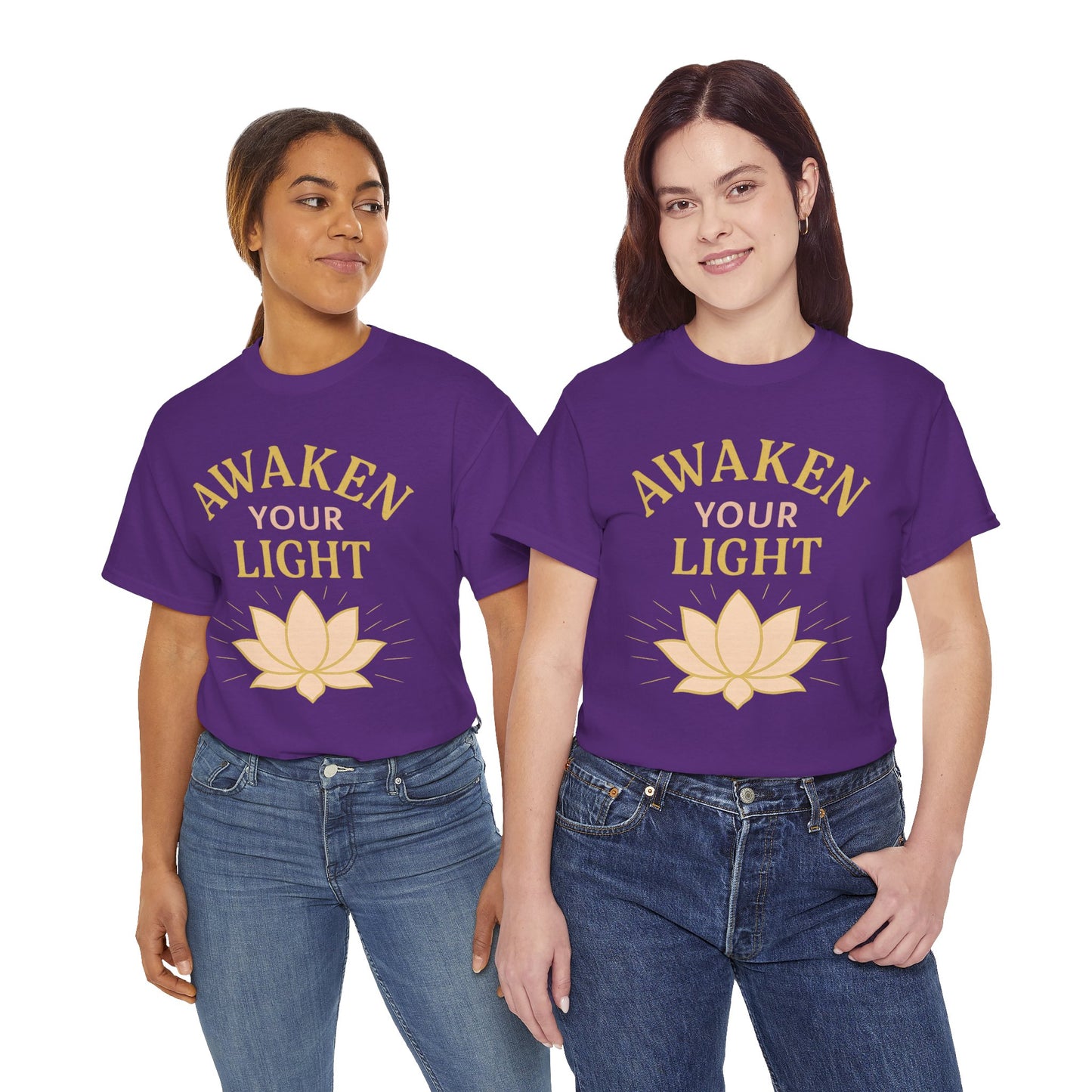 Awaken Your Light Unisex Tee - Inspirational Cotton Shirt for Mindfulness and Yoga