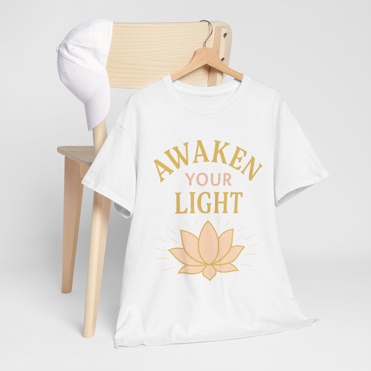 Awaken Your Light Unisex Tee - Inspirational Cotton Shirt for Mindfulness and Yoga