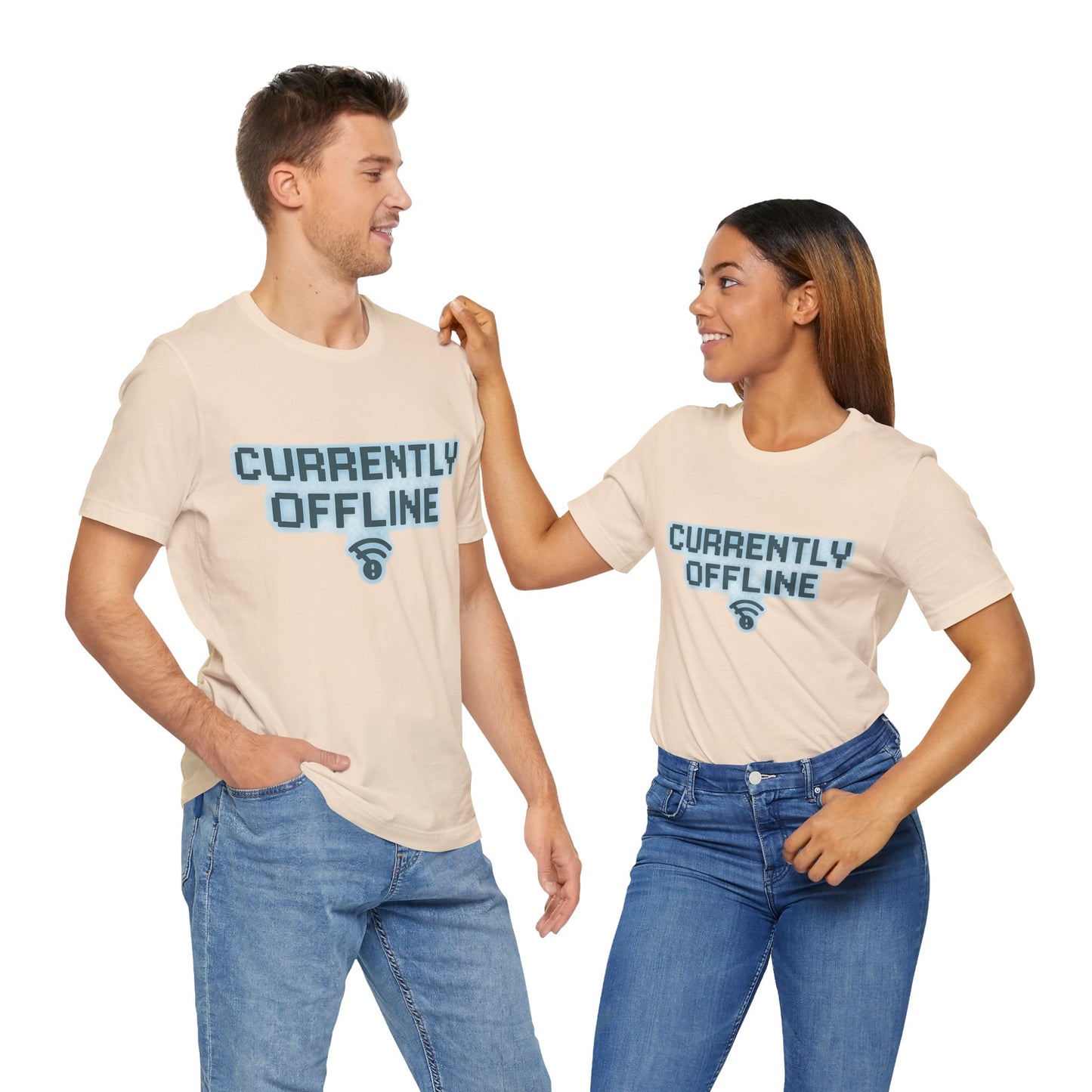 Casual Unisex Tee - Currently Offline Graphic Shirt