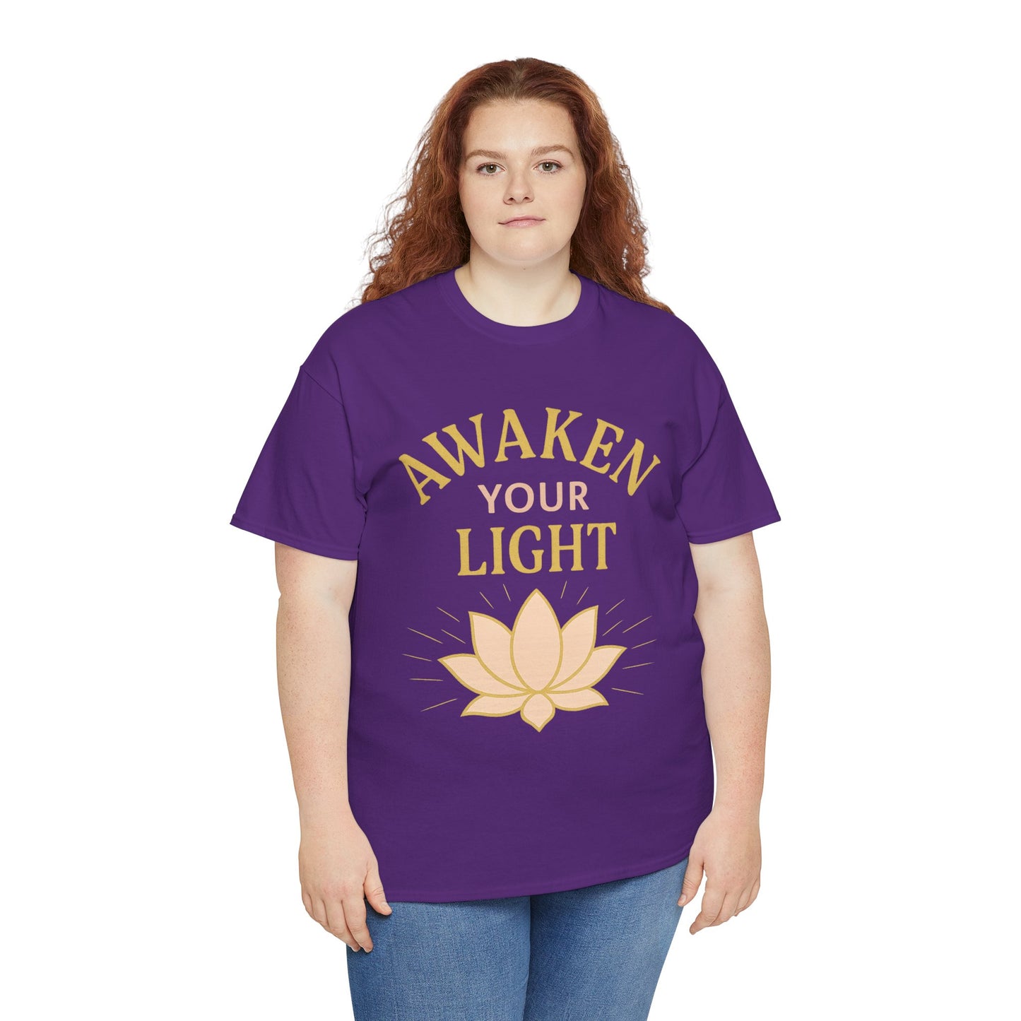 Awaken Your Light Unisex Tee - Inspirational Cotton Shirt for Mindfulness and Yoga