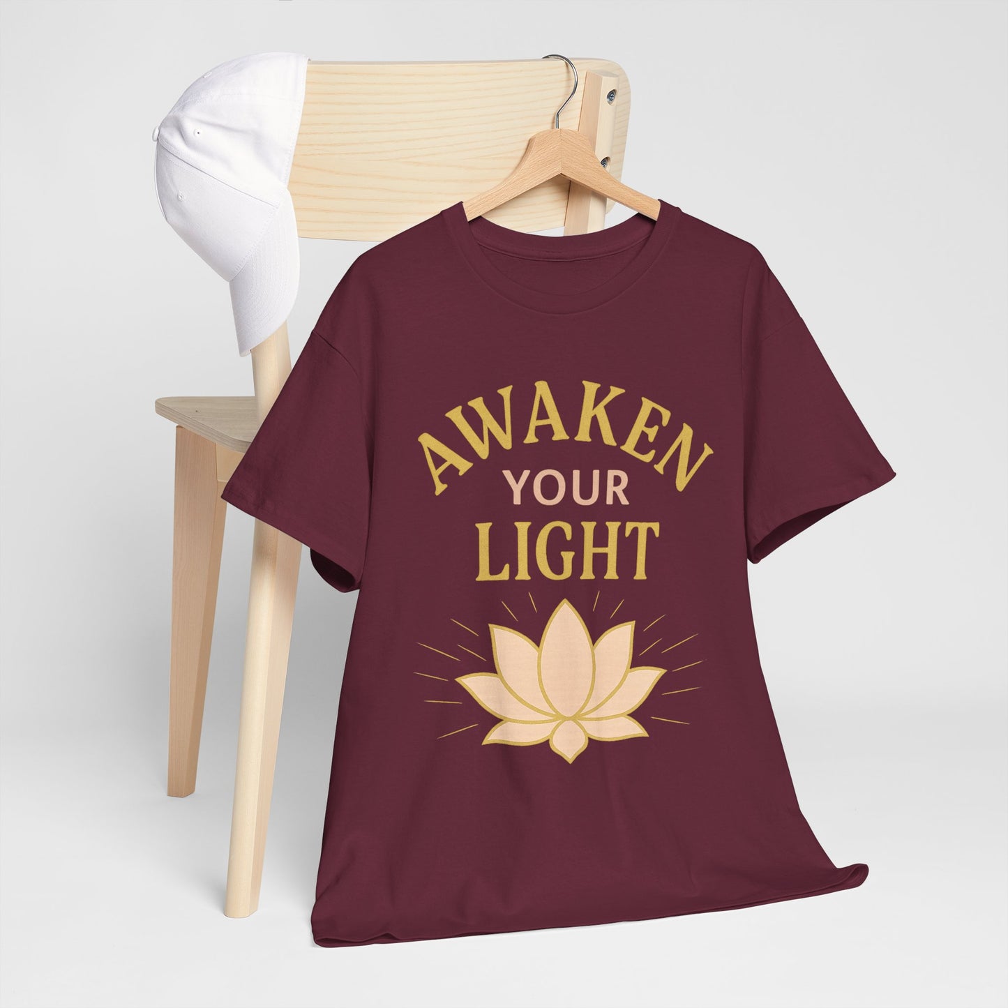 Awaken Your Light Unisex Tee - Inspirational Cotton Shirt for Mindfulness and Yoga