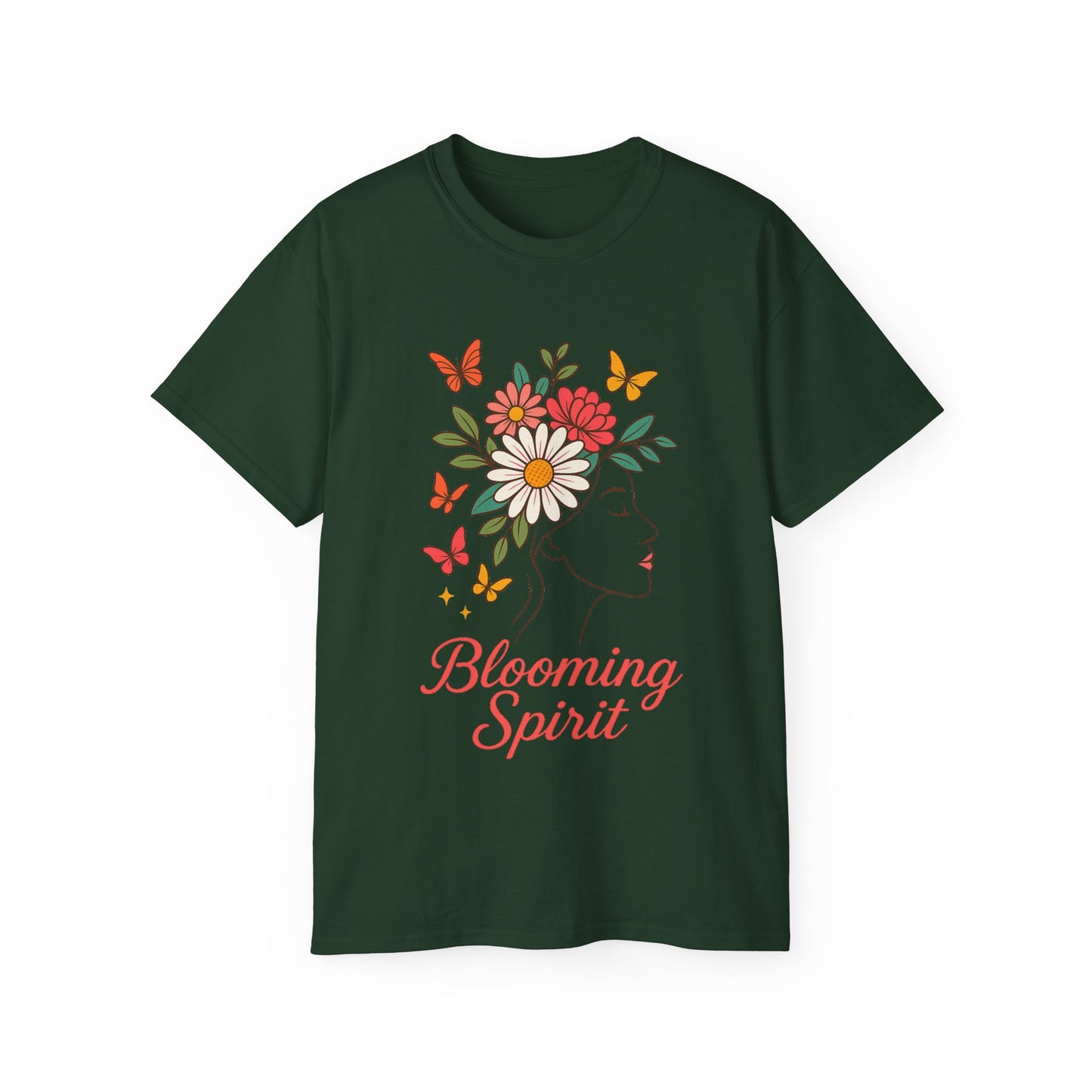 Blooming Spirit – Florales Damen T-Shirt mit zarter Linienkunst