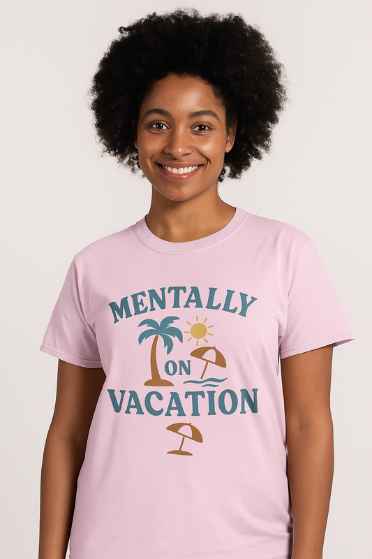 Mentally on Vacation T-Shirt - Unisex Ultra Cotton Tee for Beach Lovers