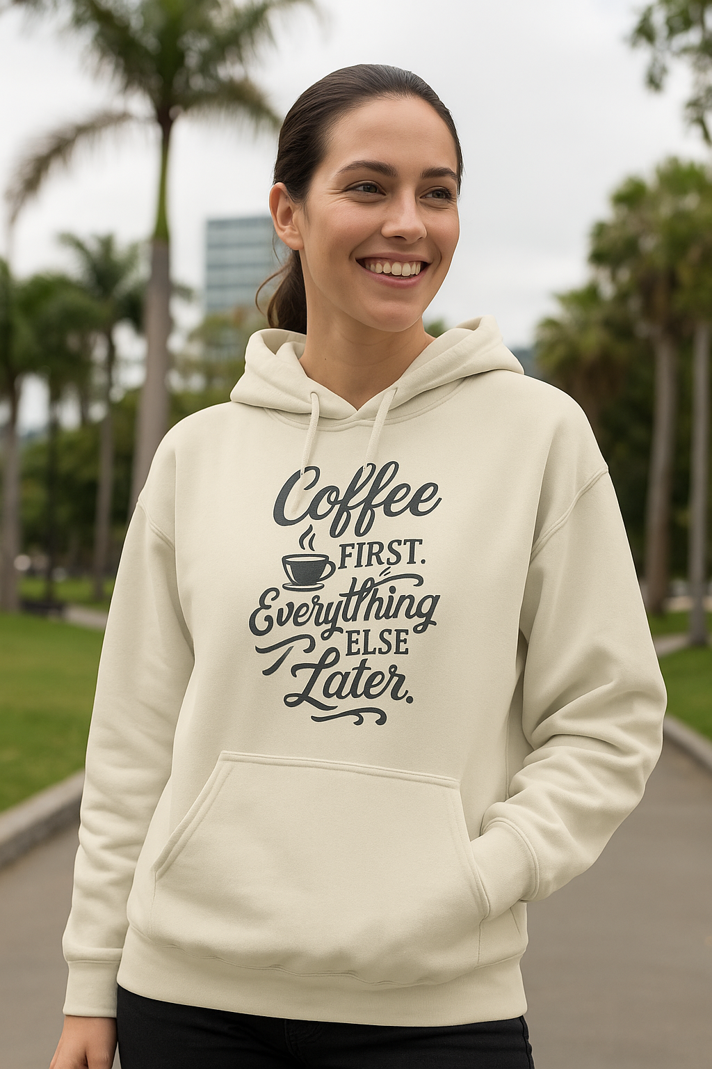Coffee First Unisex Hoodie