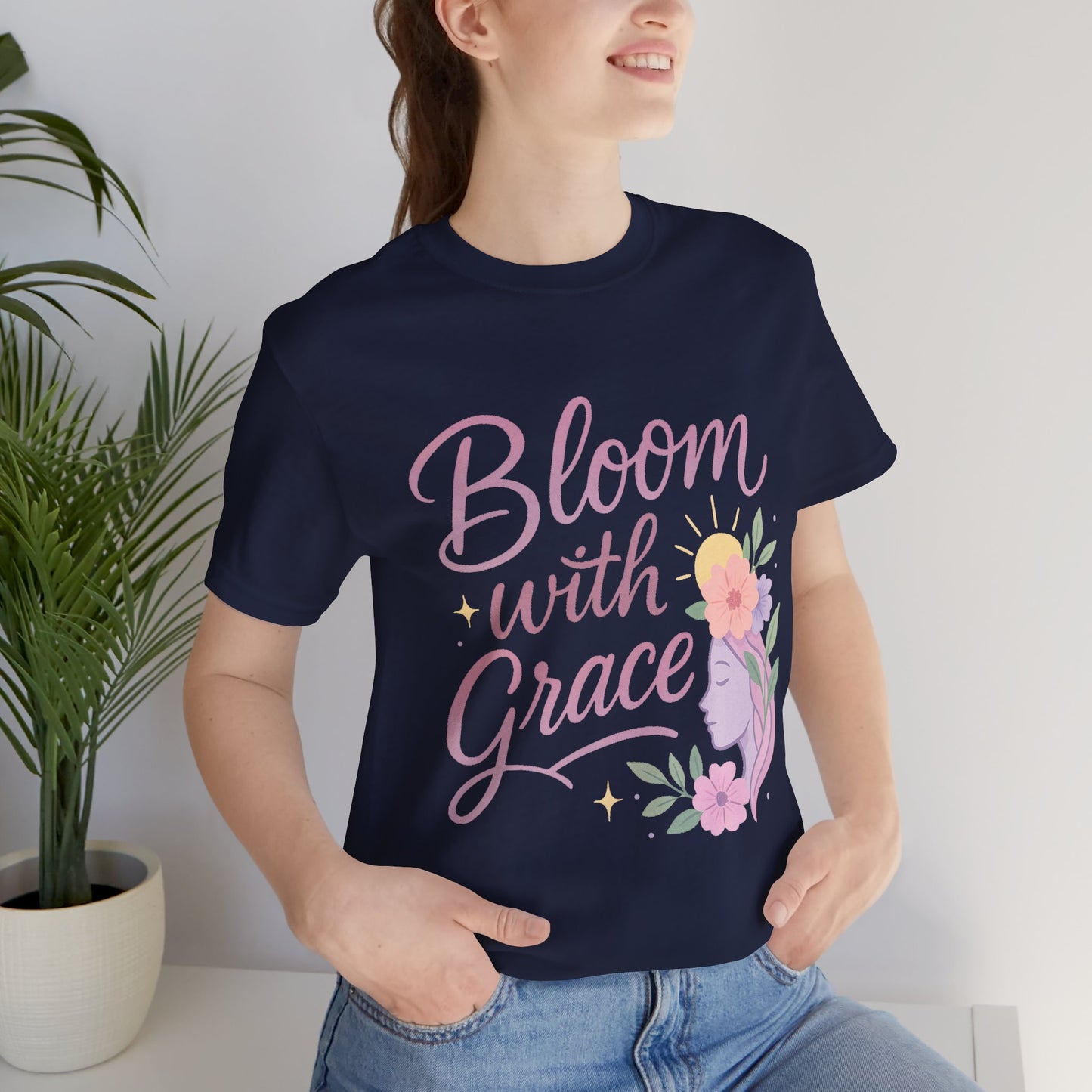 Bloom with Grace –  Unisex Jersey Short Sleeve Tee