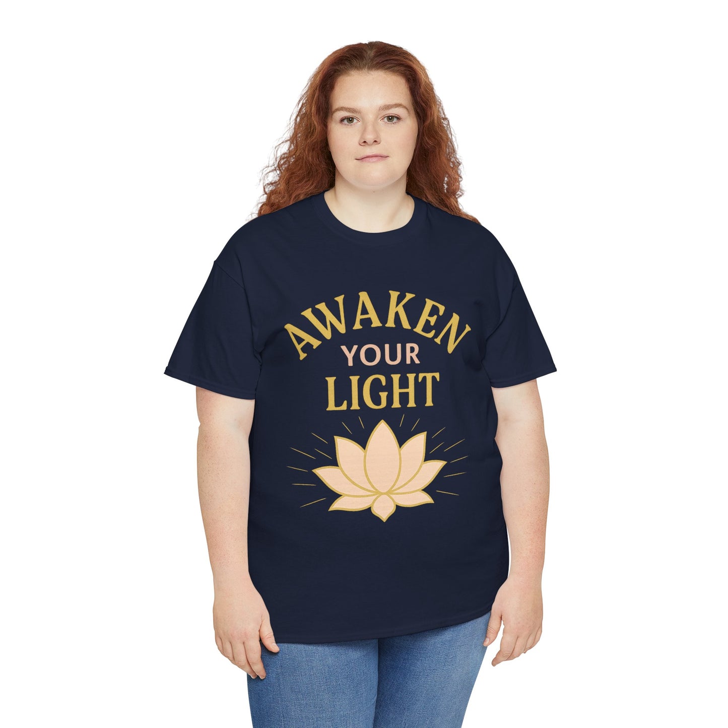 Awaken Your Light Unisex Tee - Inspirational Cotton Shirt for Mindfulness and Yoga