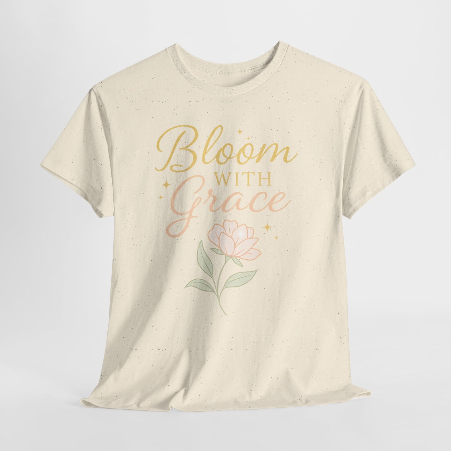 Bloom with Grace Unisex Heavy Cotton Tee - Inspirational Floral Shirt