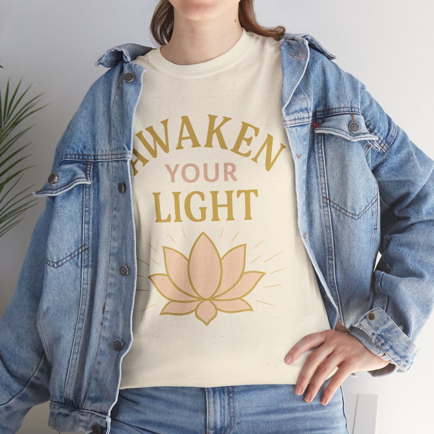Awaken Your Light Unisex Tee - Inspirational Cotton Shirt for Mindfulness and Yoga