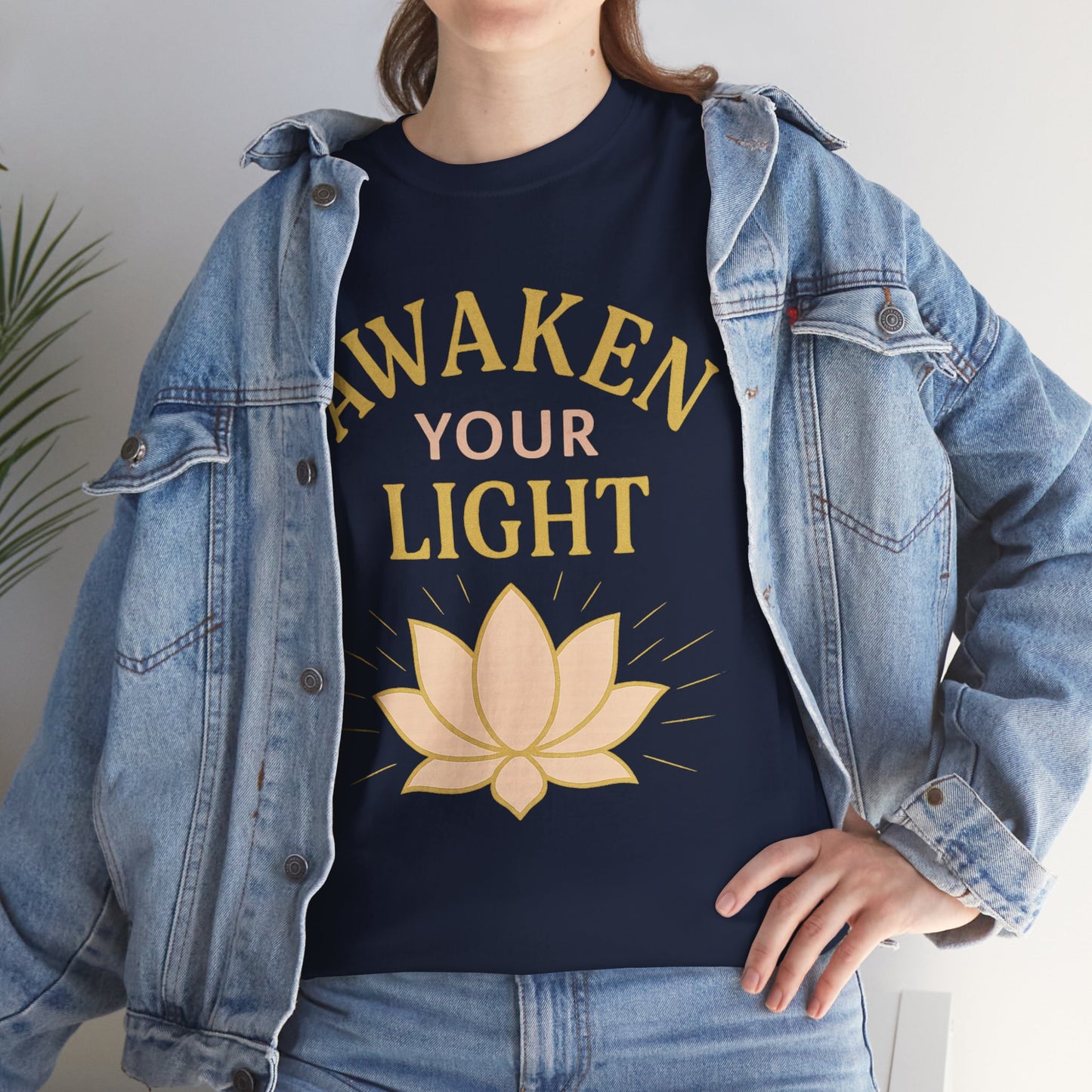 Awaken Your Light Unisex Tee - Inspirational Cotton Shirt for Mindfulness and Yoga