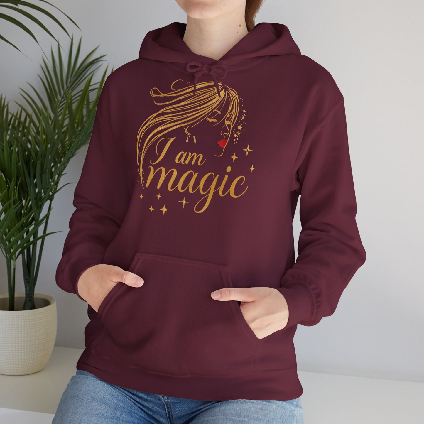 „I Am Magic“ Hoodie – Femininer Premium Kapuzenpullover mit goldener Illustration