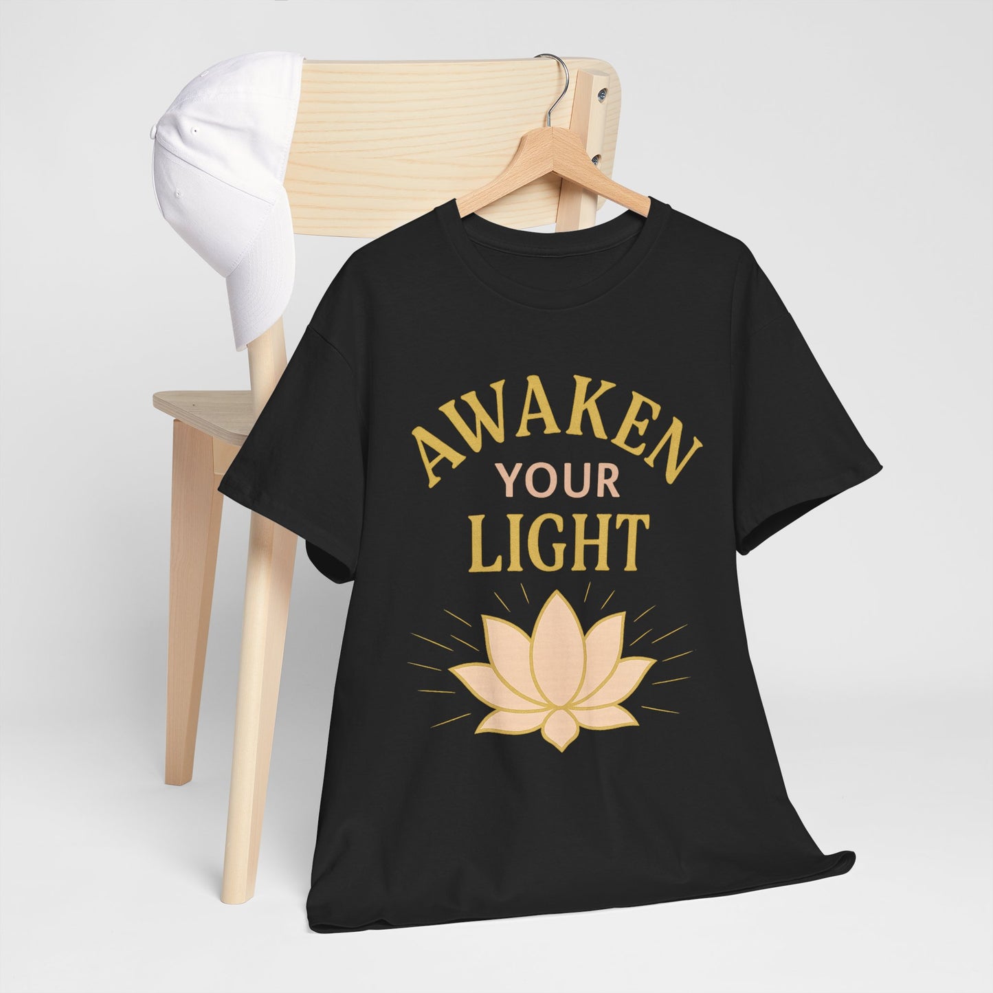 Awaken Your Light Unisex Tee - Inspirational Cotton Shirt for Mindfulness and Yoga