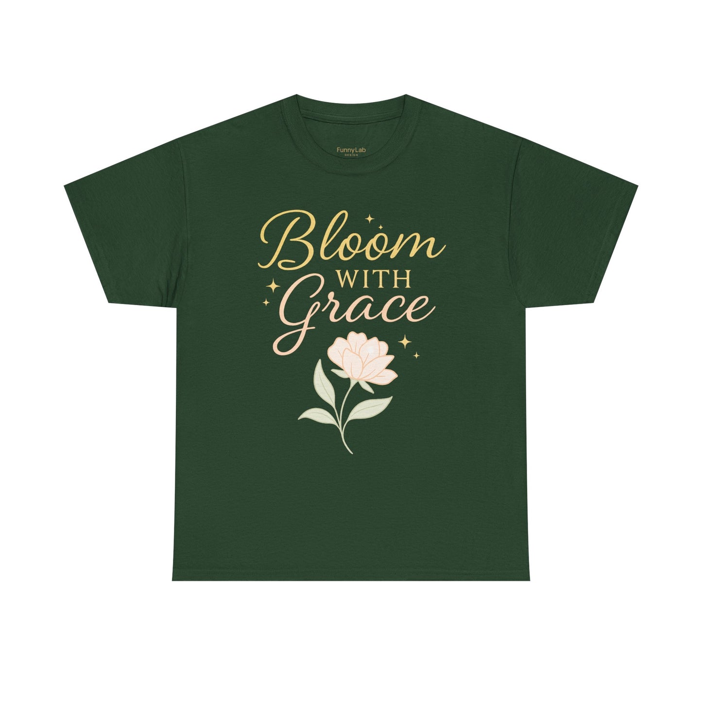 Bloom with Grace Unisex Heavy Cotton Tee - Inspirational Floral Shirt