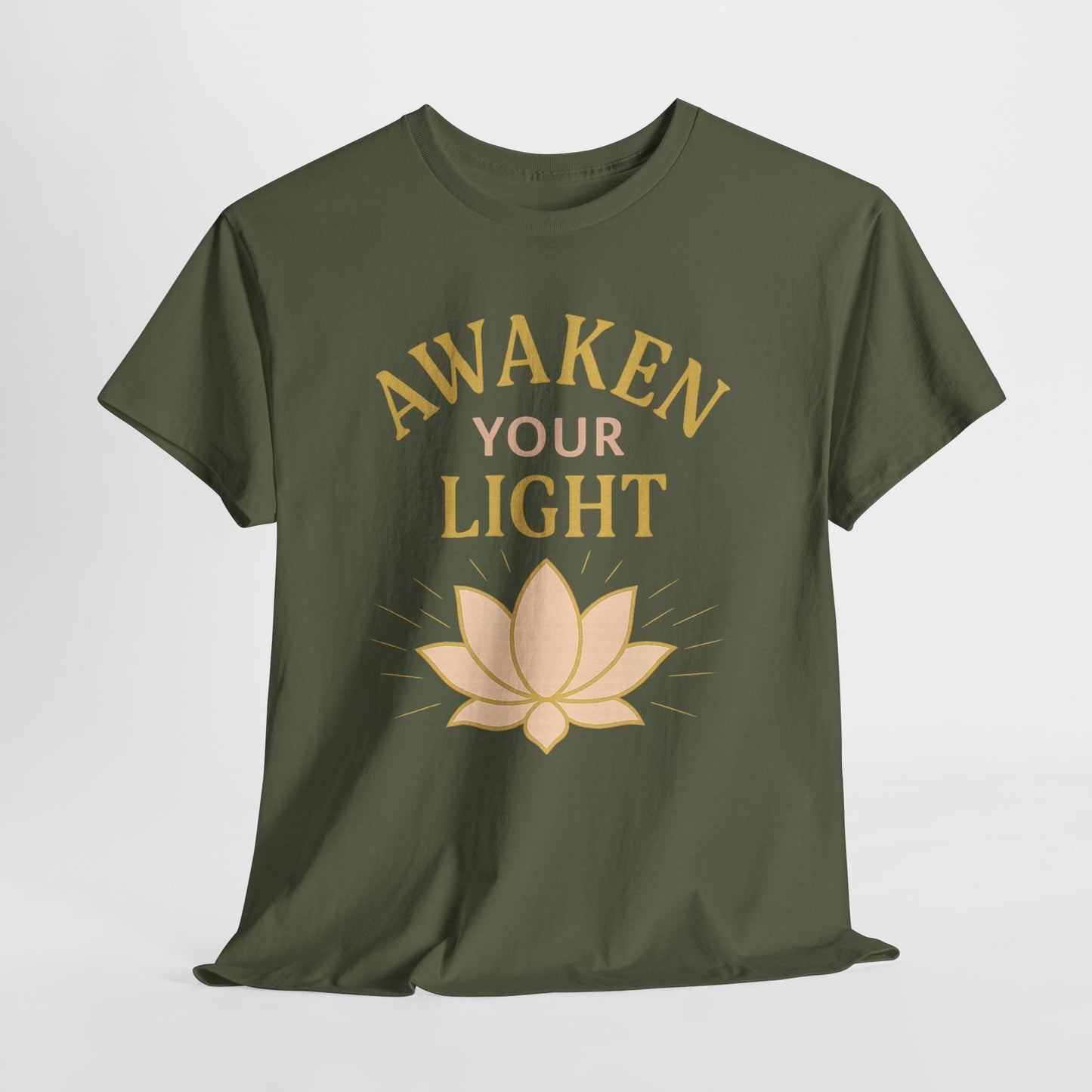 Awaken Your Light Unisex Tee - Inspirational Cotton Shirt for Mindfulness and Yoga