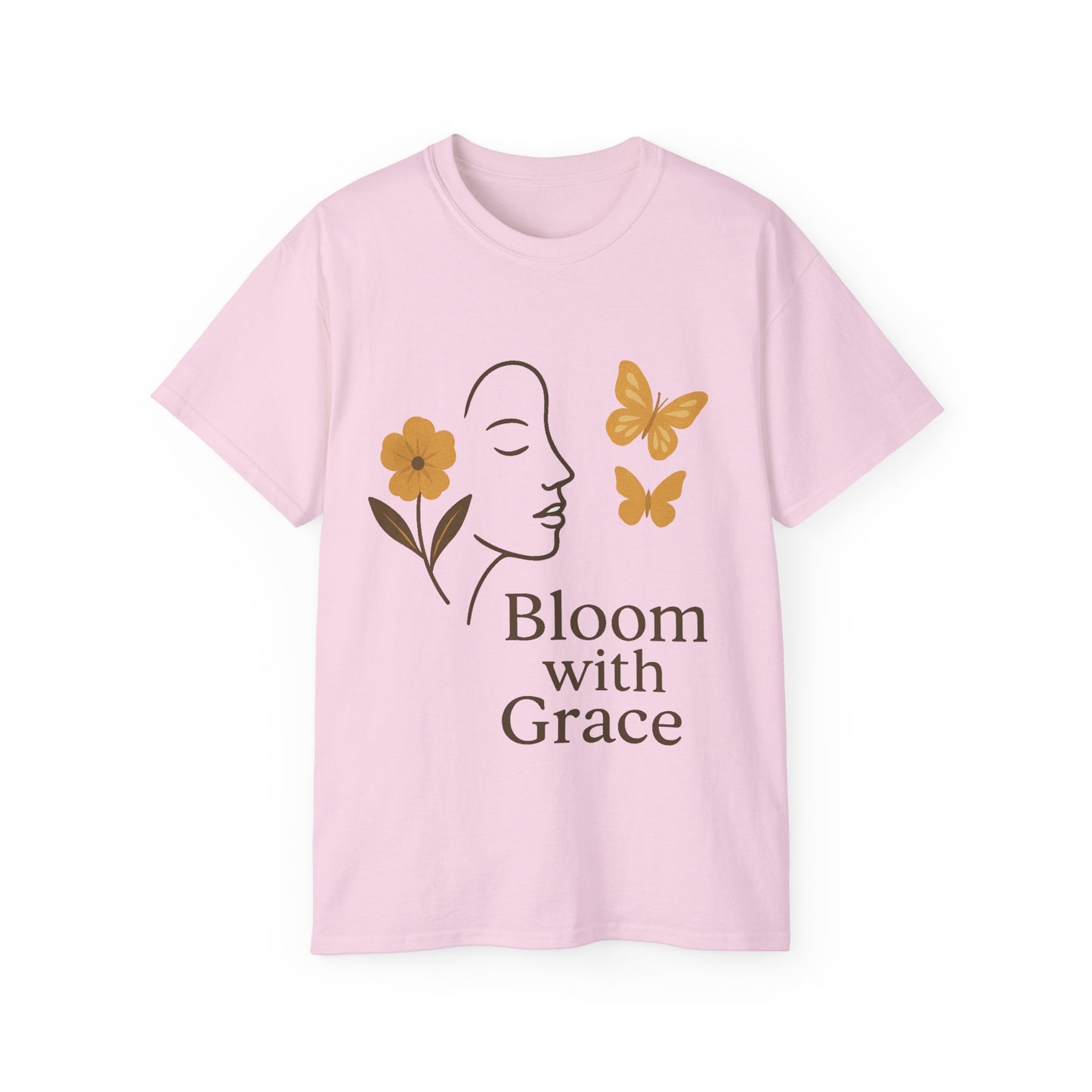 Bloom with Grace – Sanftes Vintage Damen T-Shirt mit Blumen & Schmetterlingen