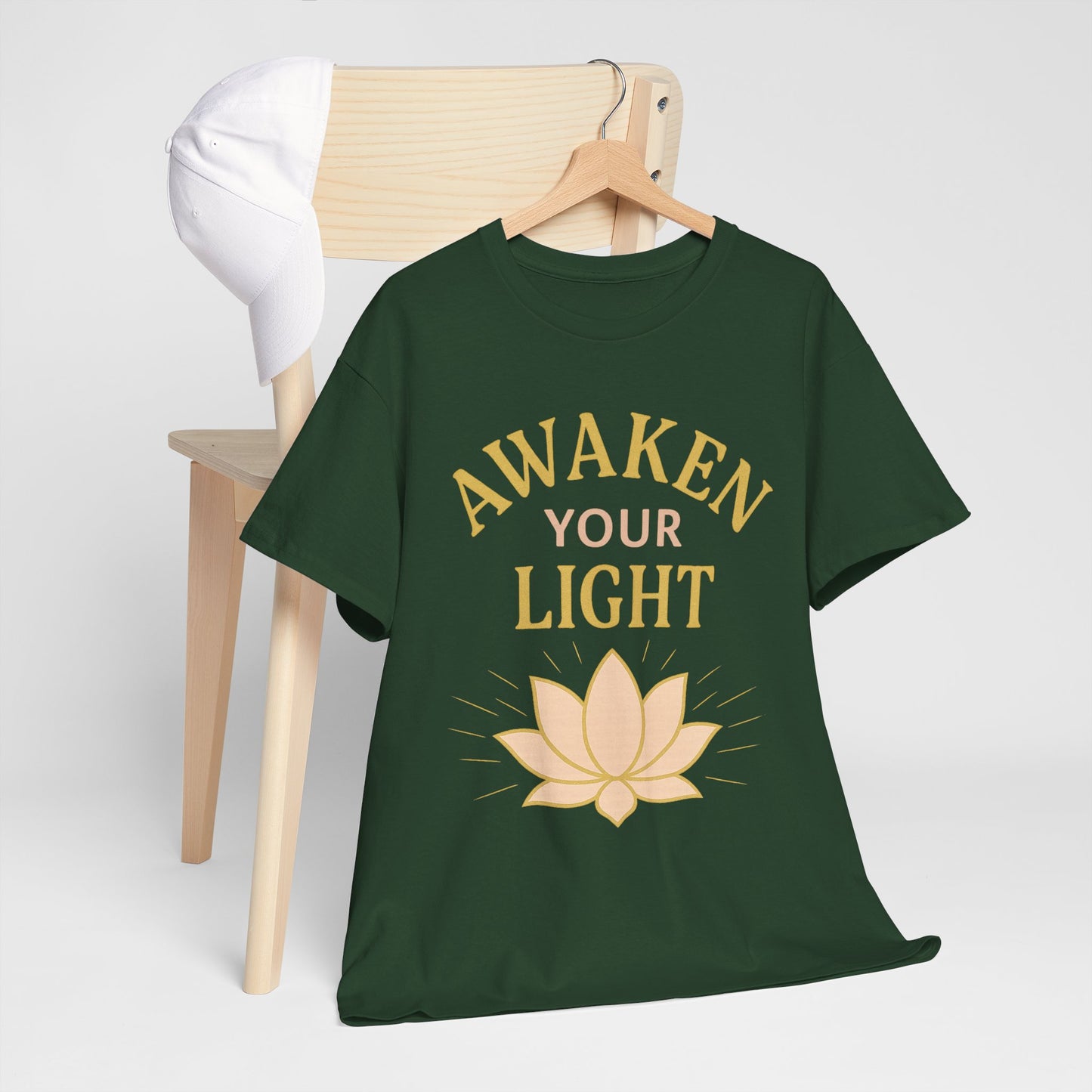 Awaken Your Light Unisex Tee - Inspirational Cotton Shirt for Mindfulness and Yoga