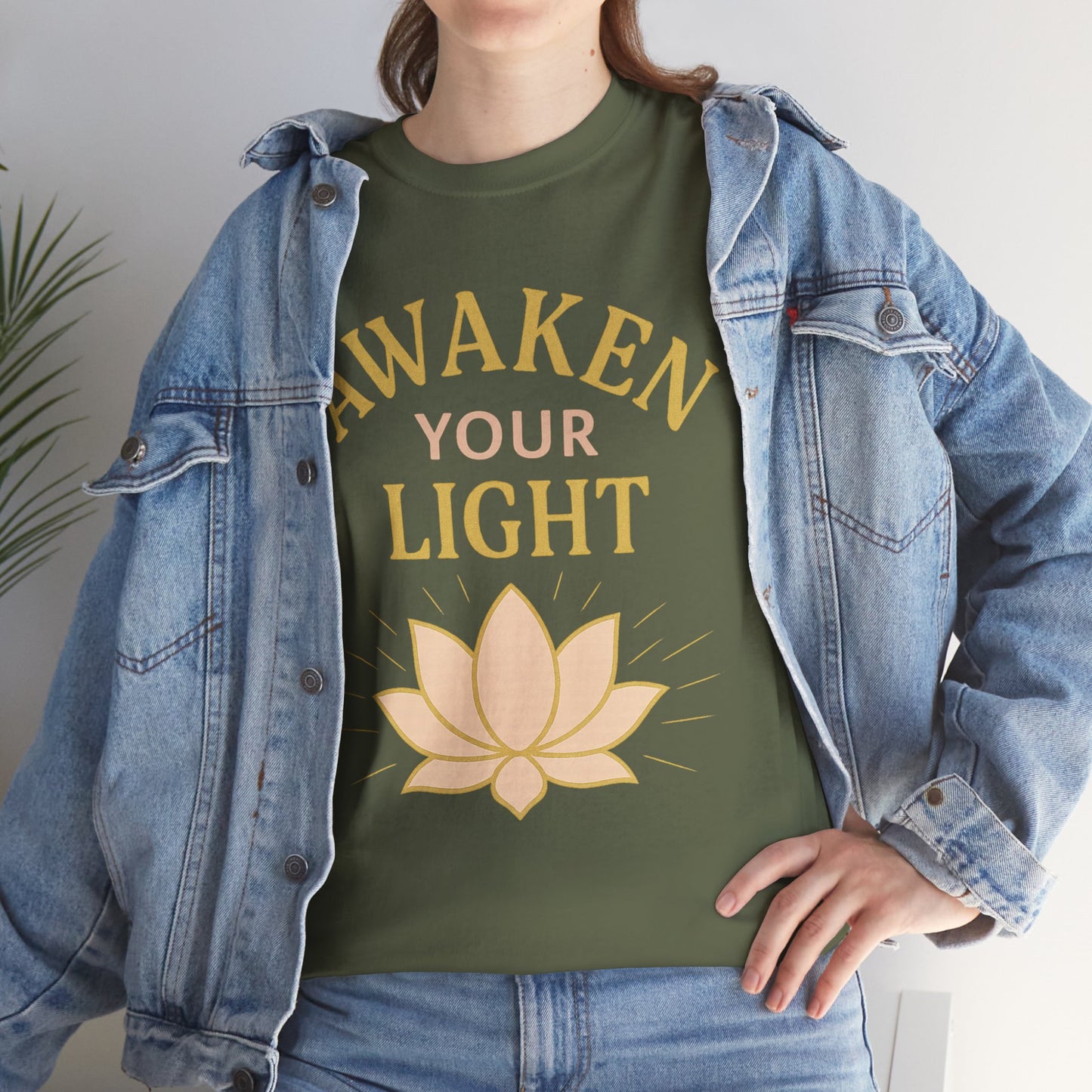 Awaken Your Light Unisex Tee - Inspirational Cotton Shirt for Mindfulness and Yoga