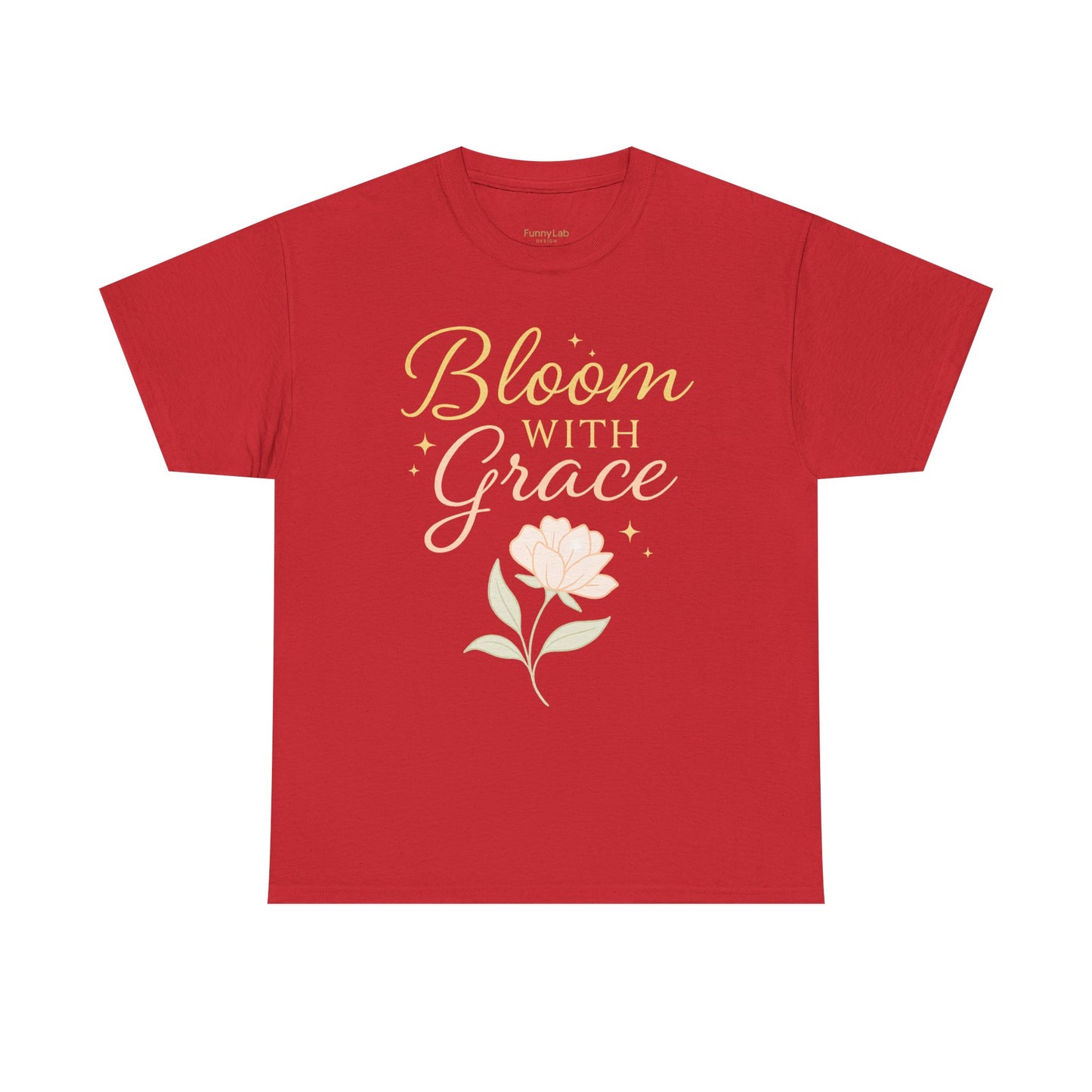 Bloom with Grace Unisex Heavy Cotton Tee - Inspirational Floral Shirt