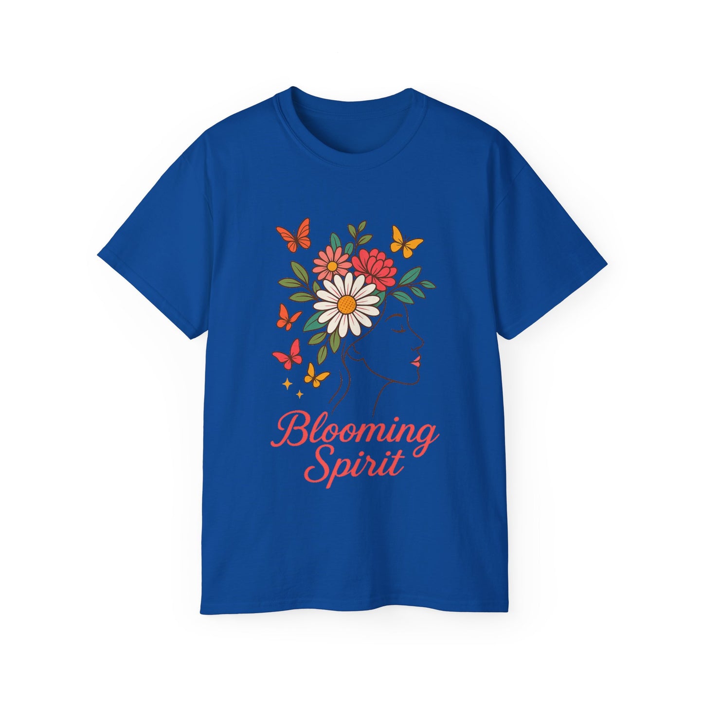 Blooming Spirit – Florales Damen T-Shirt mit zarter Linienkunst