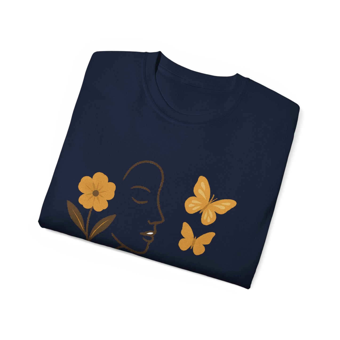 Bloom with Grace – Sanftes Vintage Damen T-Shirt mit Blumen & Schmetterlingen