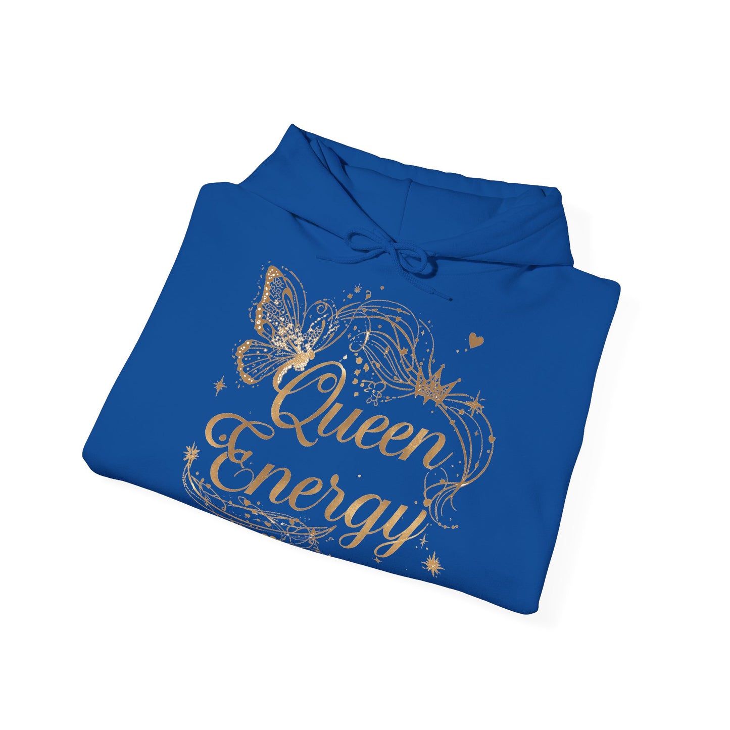 „Queen Energy“ Hoodie – Femininer Premium Kapuzenpullover mit Schmetterling & Sternen