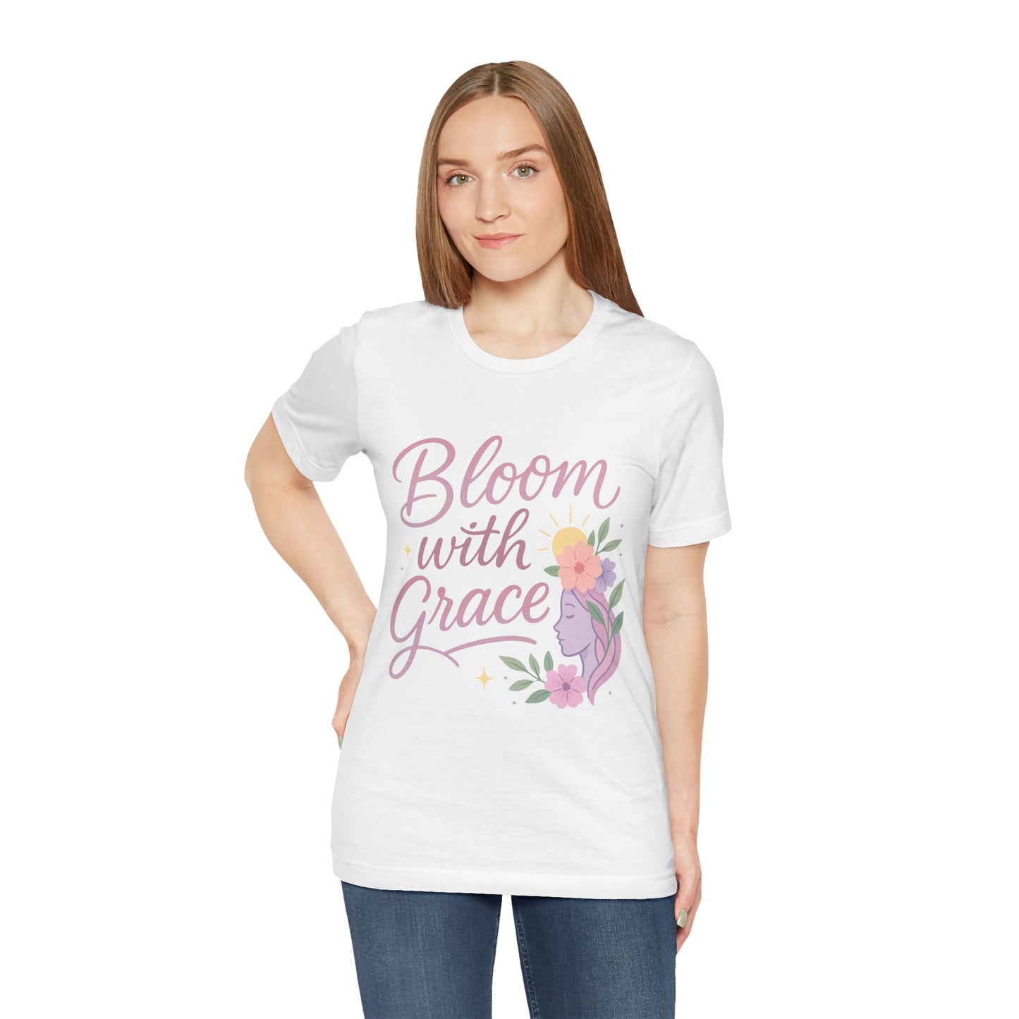 Bloom with Grace –  Unisex Jersey Short Sleeve Tee