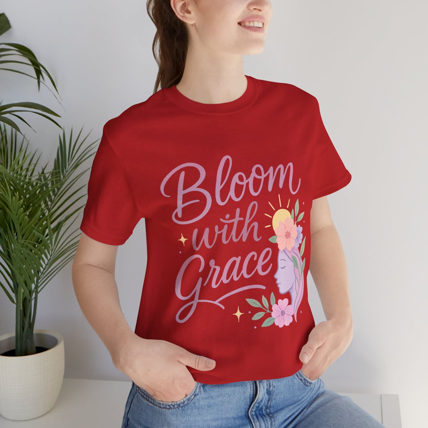 Bloom with Grace –  Unisex Jersey Short Sleeve Tee