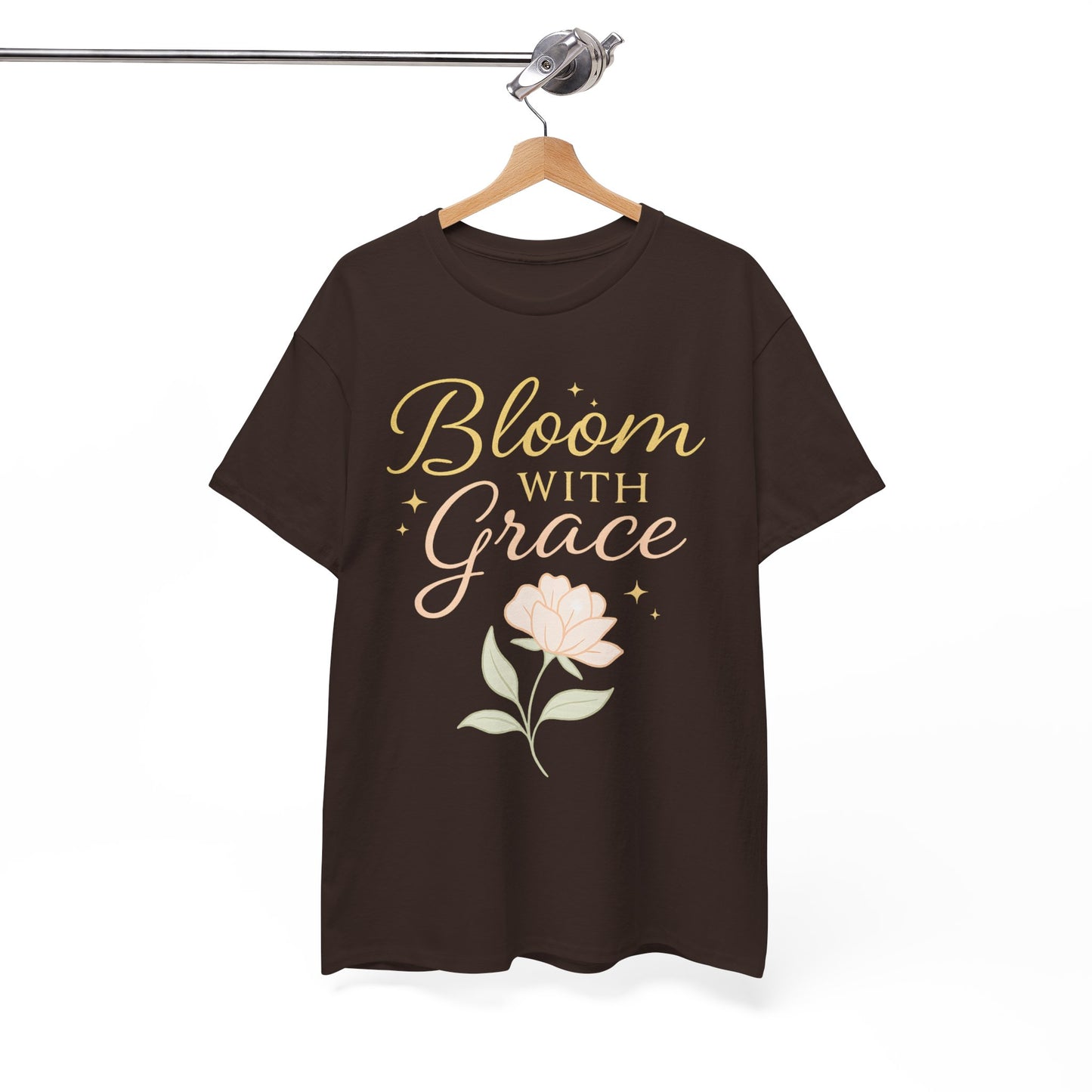 Bloom with Grace Unisex Heavy Cotton Tee - Inspirational Floral Shirt