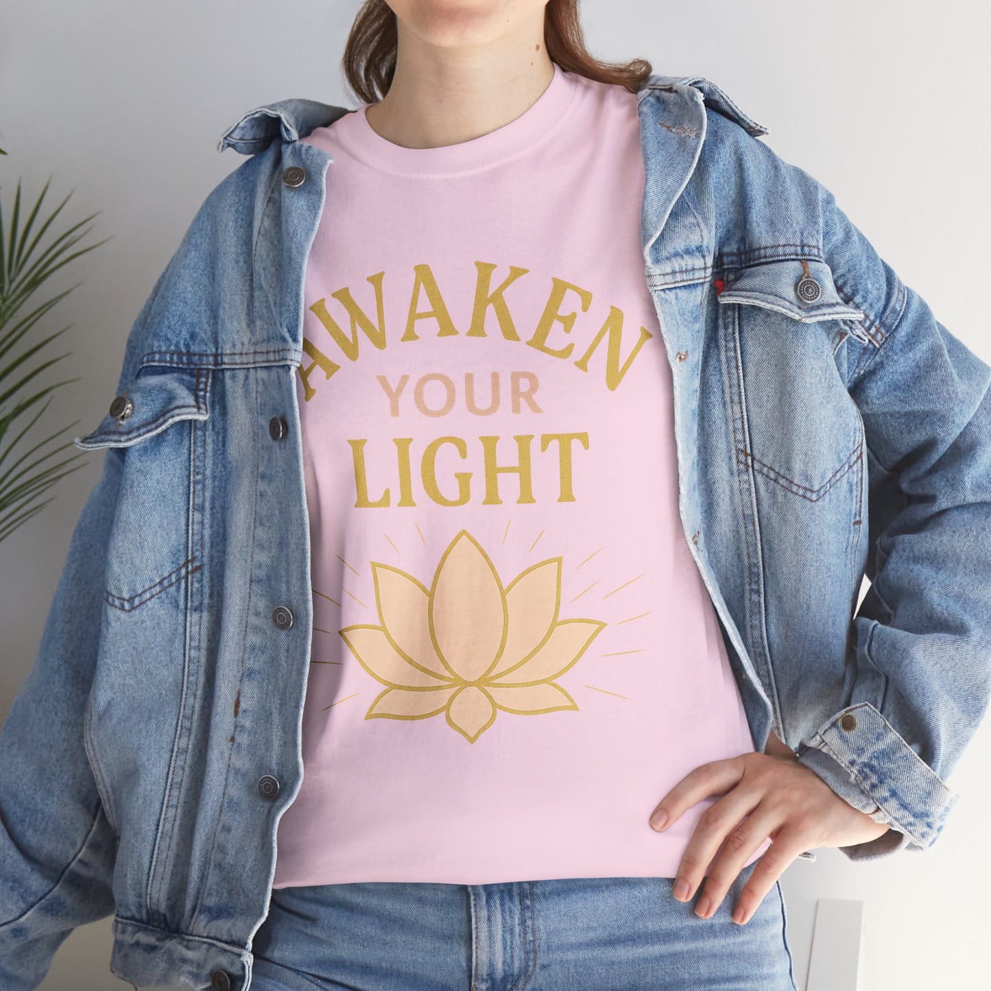 Awaken Your Light Unisex Tee - Inspirational Cotton Shirt for Mindfulness and Yoga