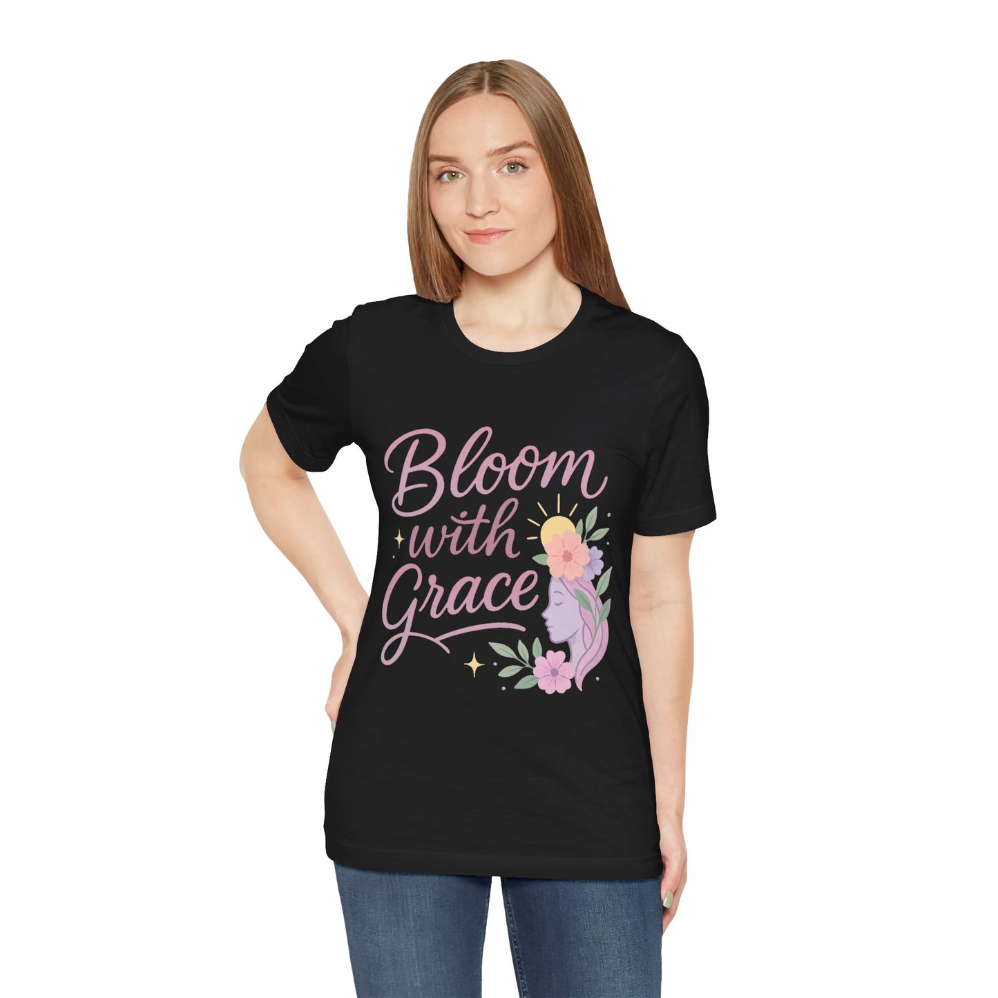 Bloom with Grace –  Unisex Jersey Short Sleeve Tee