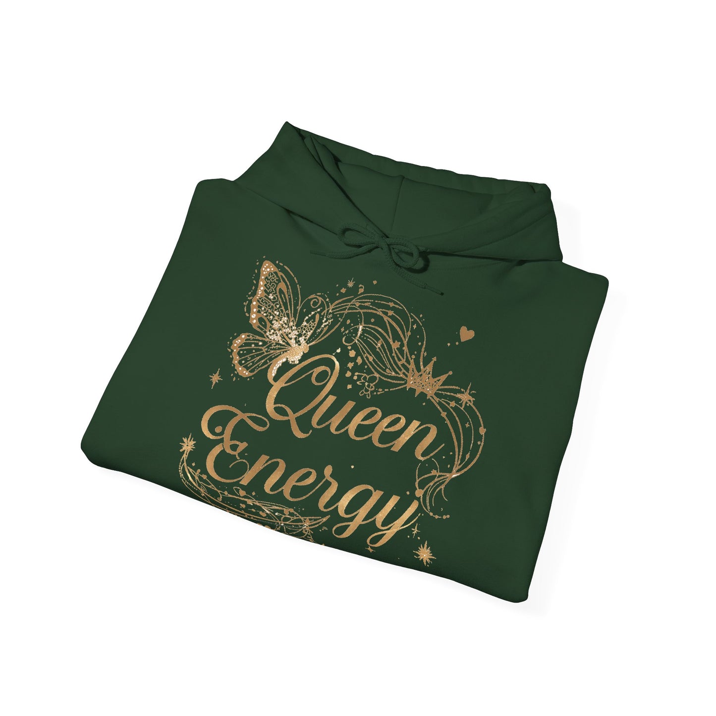 „Queen Energy“ Hoodie – Femininer Premium Kapuzenpullover mit Schmetterling & Sternen