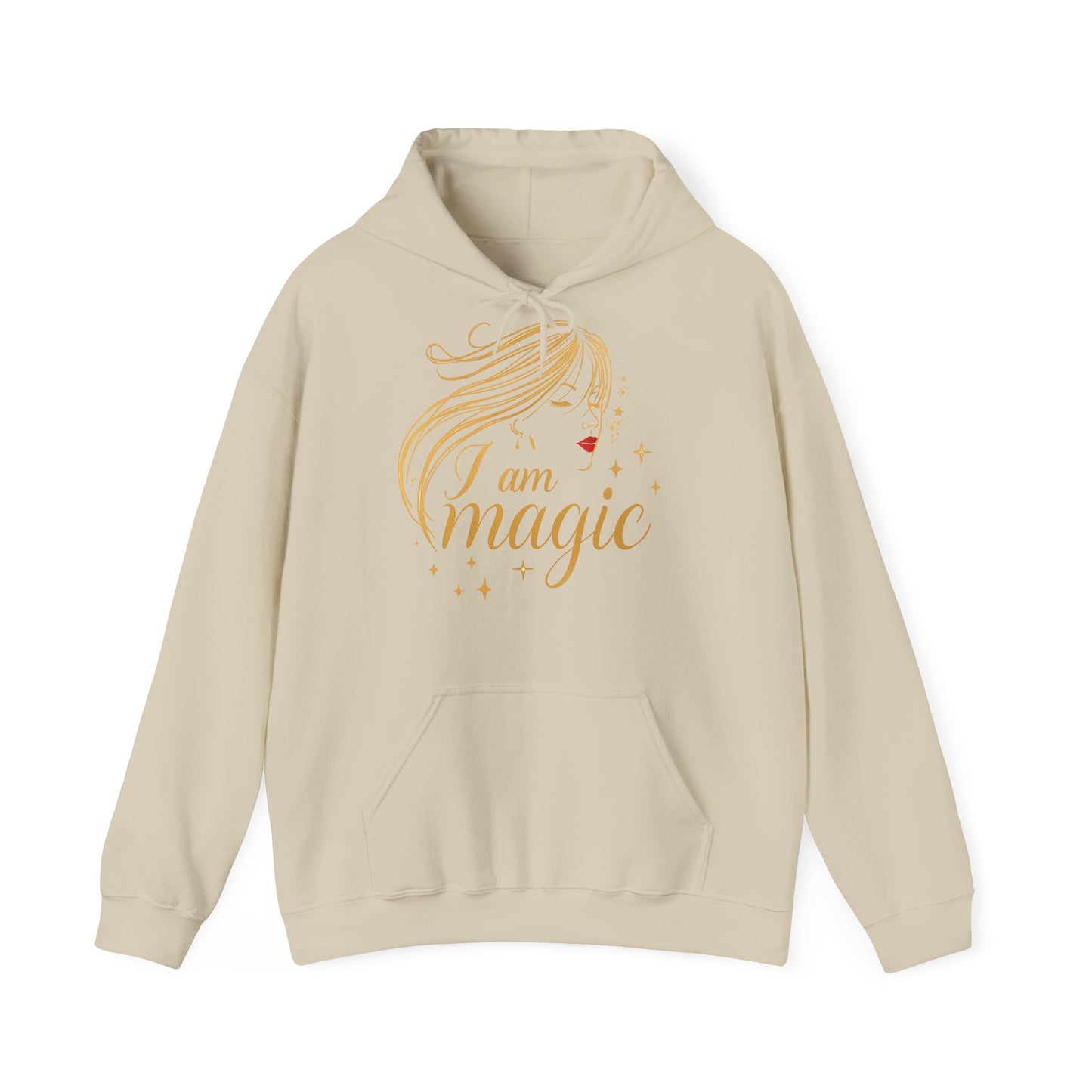 „I Am Magic“ Hoodie – Femininer Premium Kapuzenpullover mit goldener Illustration