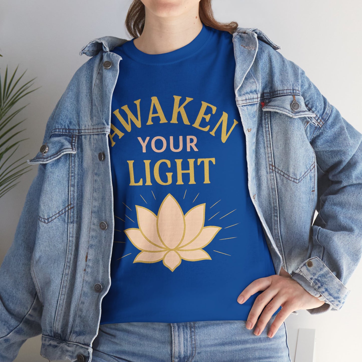 Awaken Your Light Unisex Tee - Inspirational Cotton Shirt for Mindfulness and Yoga