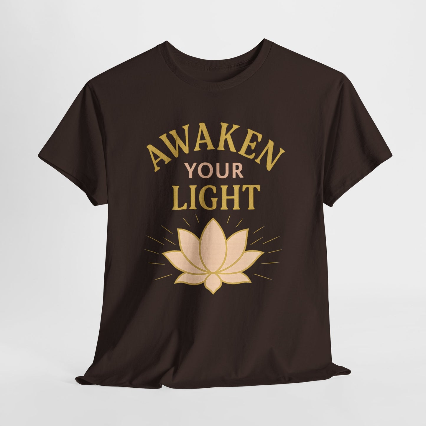 Awaken Your Light Unisex Tee - Inspirational Cotton Shirt for Mindfulness and Yoga