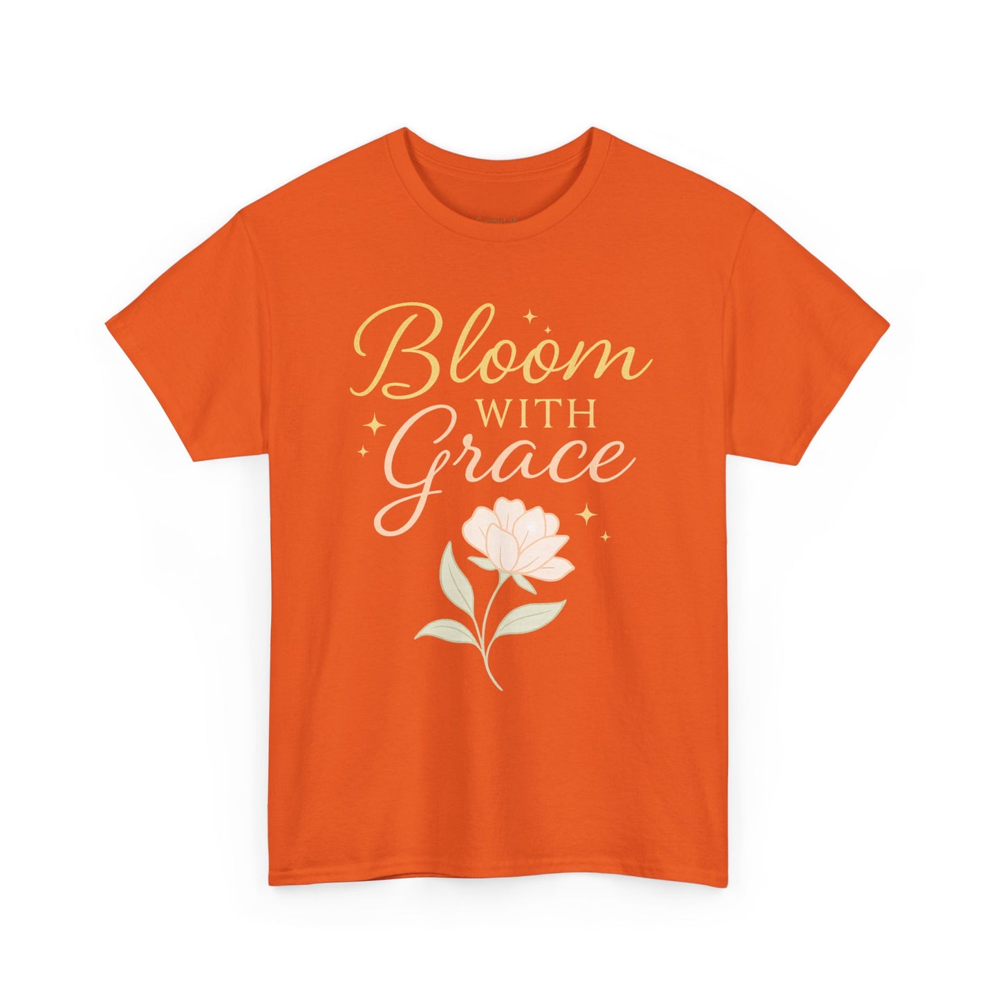 Bloom with Grace Unisex Heavy Cotton Tee - Inspirational Floral Shirt