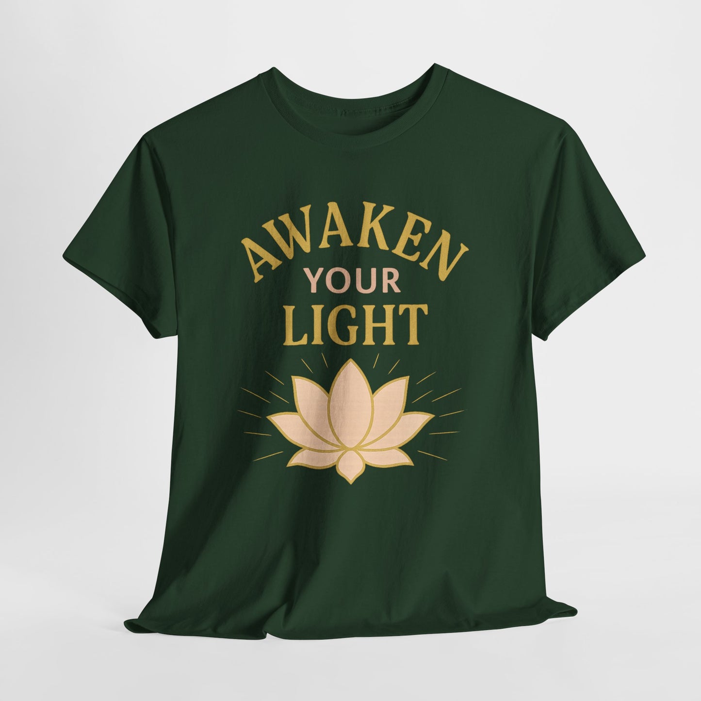 Awaken Your Light Unisex Tee - Inspirational Cotton Shirt for Mindfulness and Yoga